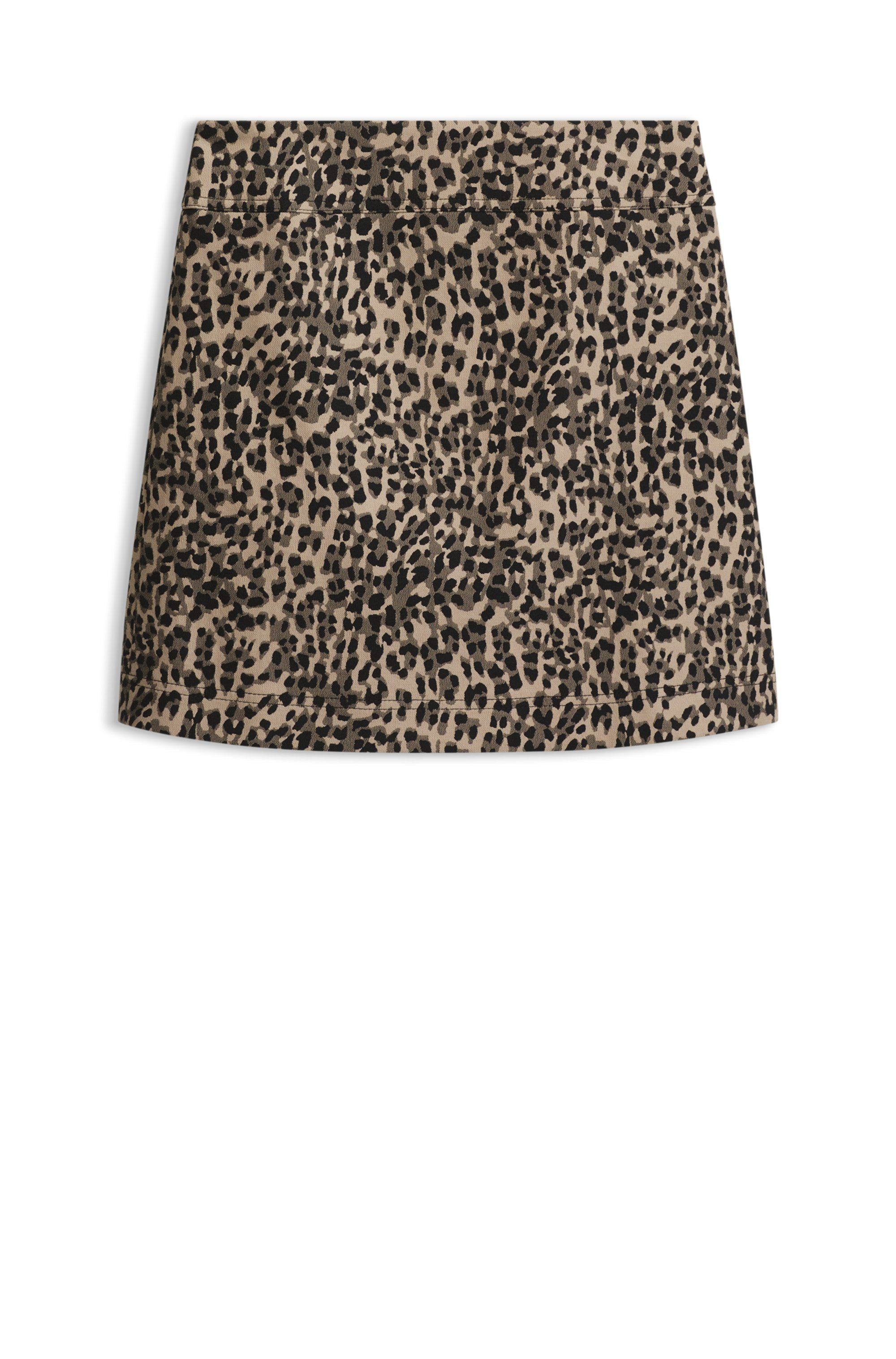 BOSS ORANGE Minirock Vakily Premium Damenmode aus elastischem Jacquardstoff mit Leopardenmuster