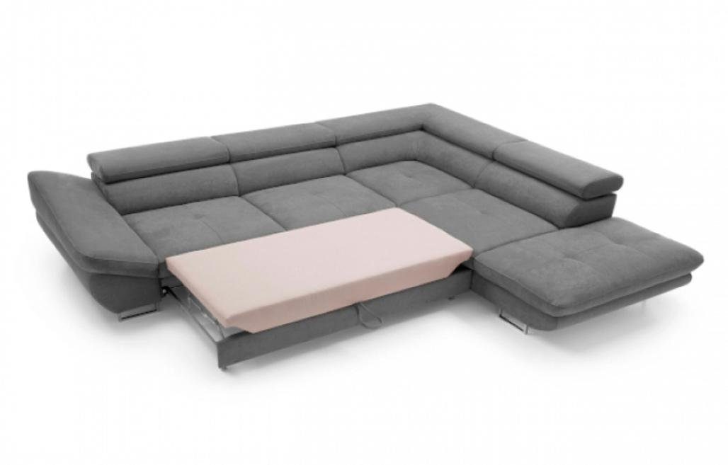 JVmoebel Ecksofa Polstersofa Eckgarnitur Ecksofa L Form Couch Sofa Gelb Neu, 2 Teile, Made in Europe Grau
