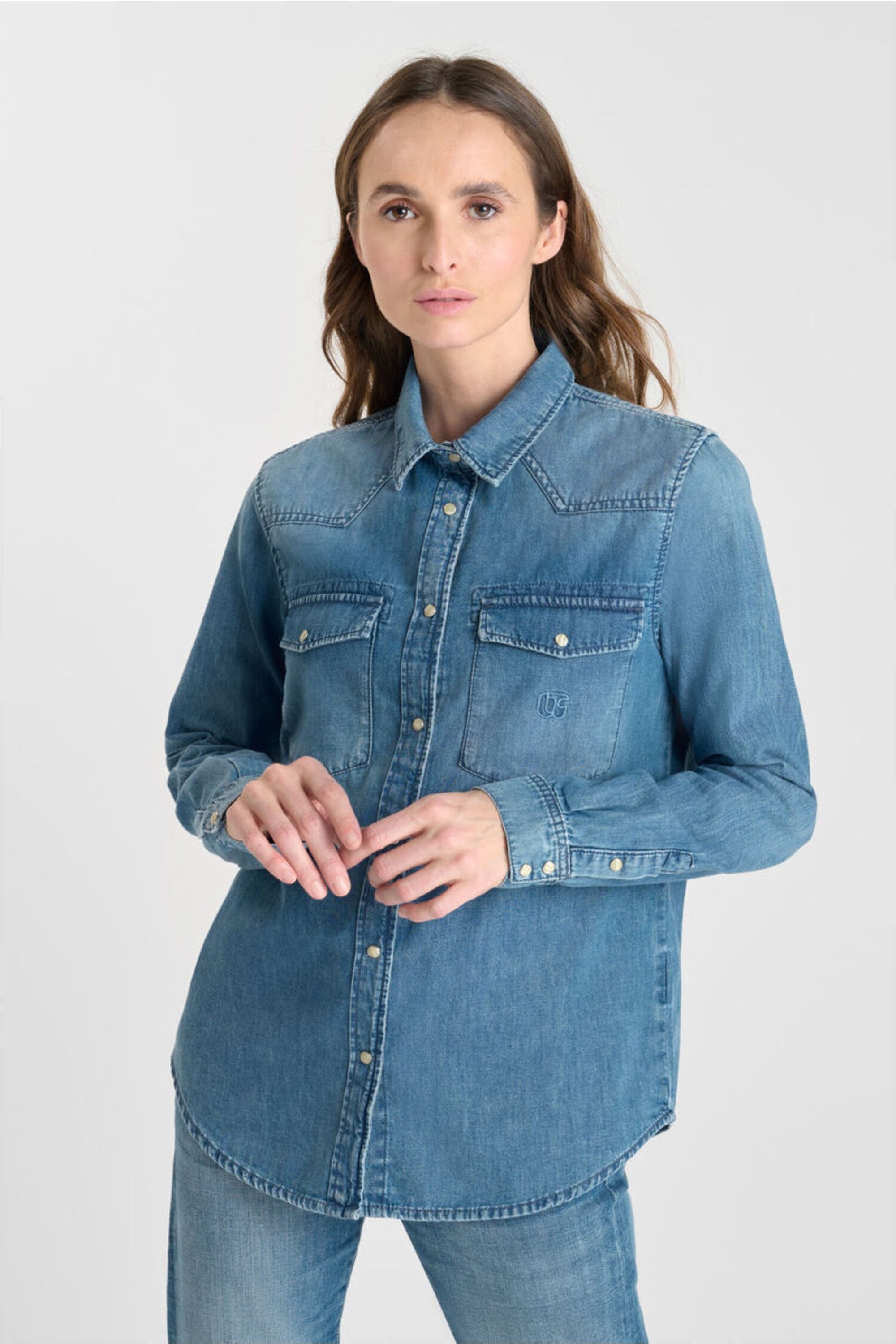 Le Temps Des Cerises Jeanshemd BARBARA (1-tlg) im klassischen Design günstig online kaufen