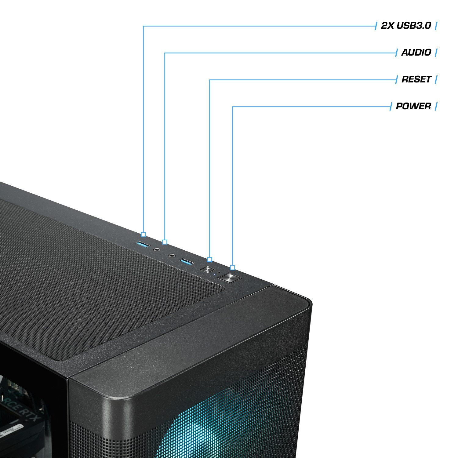 Kiebel Tricera V Gaming-PC (AMD Ryzen 5 AMD Ryzen 5 5500, RTX 5060, 16 GB RAM, 1000 GB SSD, Luftkühlung, ARGB-Beleuchtung, WLAN)