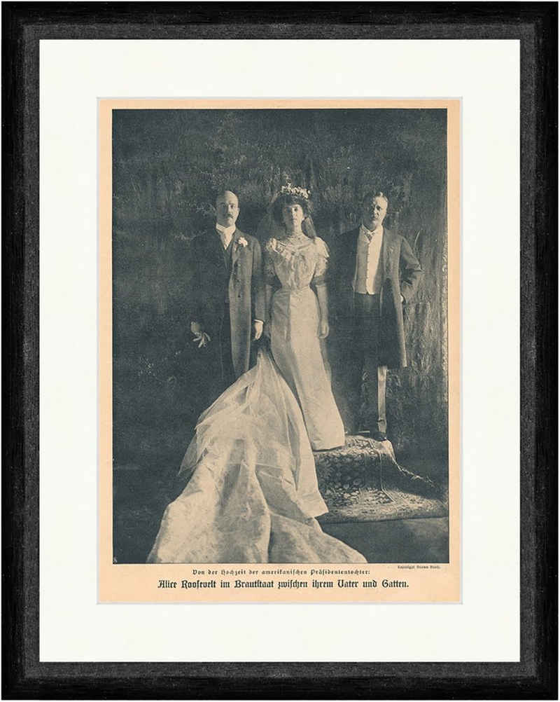 Kunstdruck Alice Roosevelt im Brautstaat Präsident Tochter III F_Vintage 01596 Ge, (1 St)