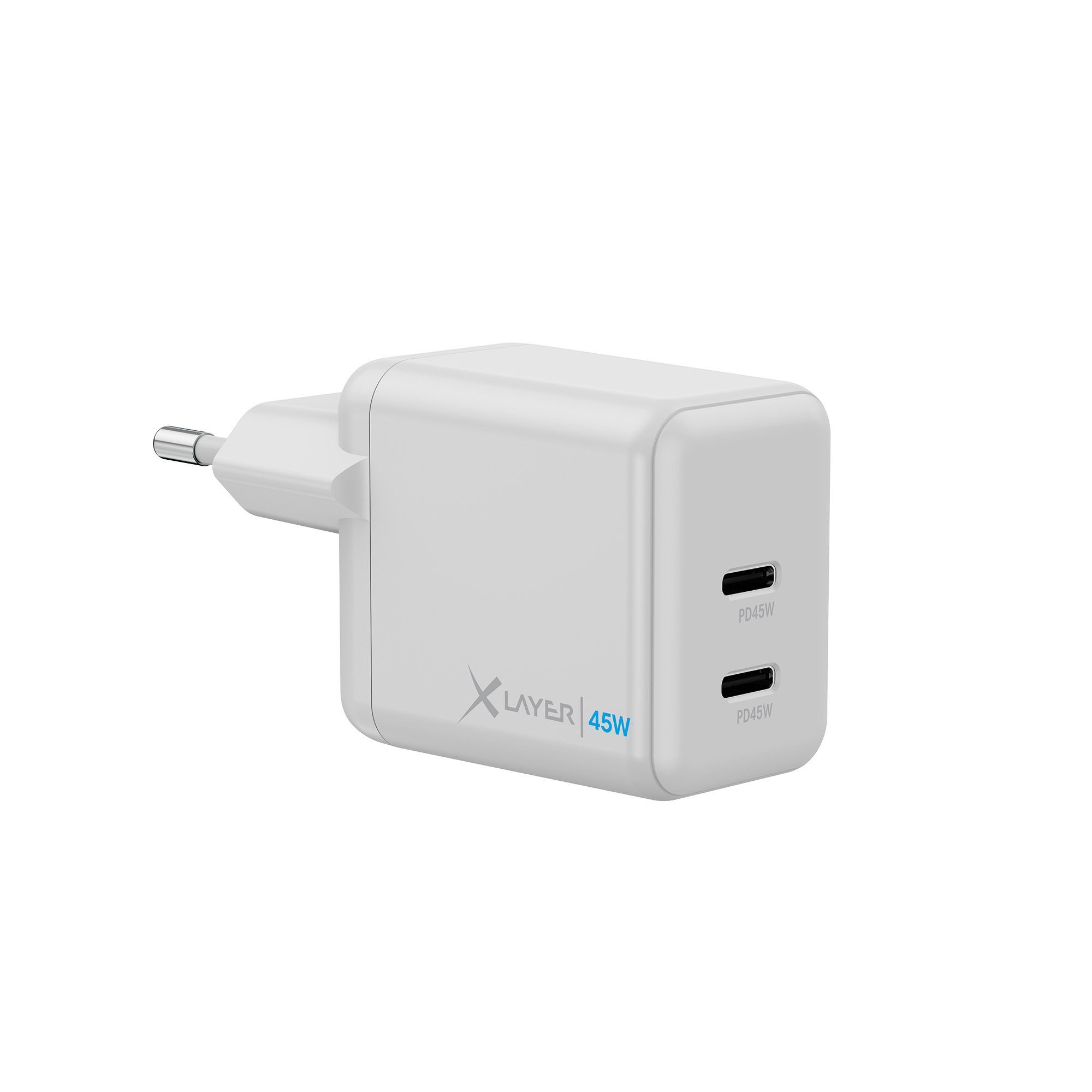 Ladegerät Universal 45W Powercharger USB Typ C & USB Typ C Netzteil Smartphone-Ladegerät