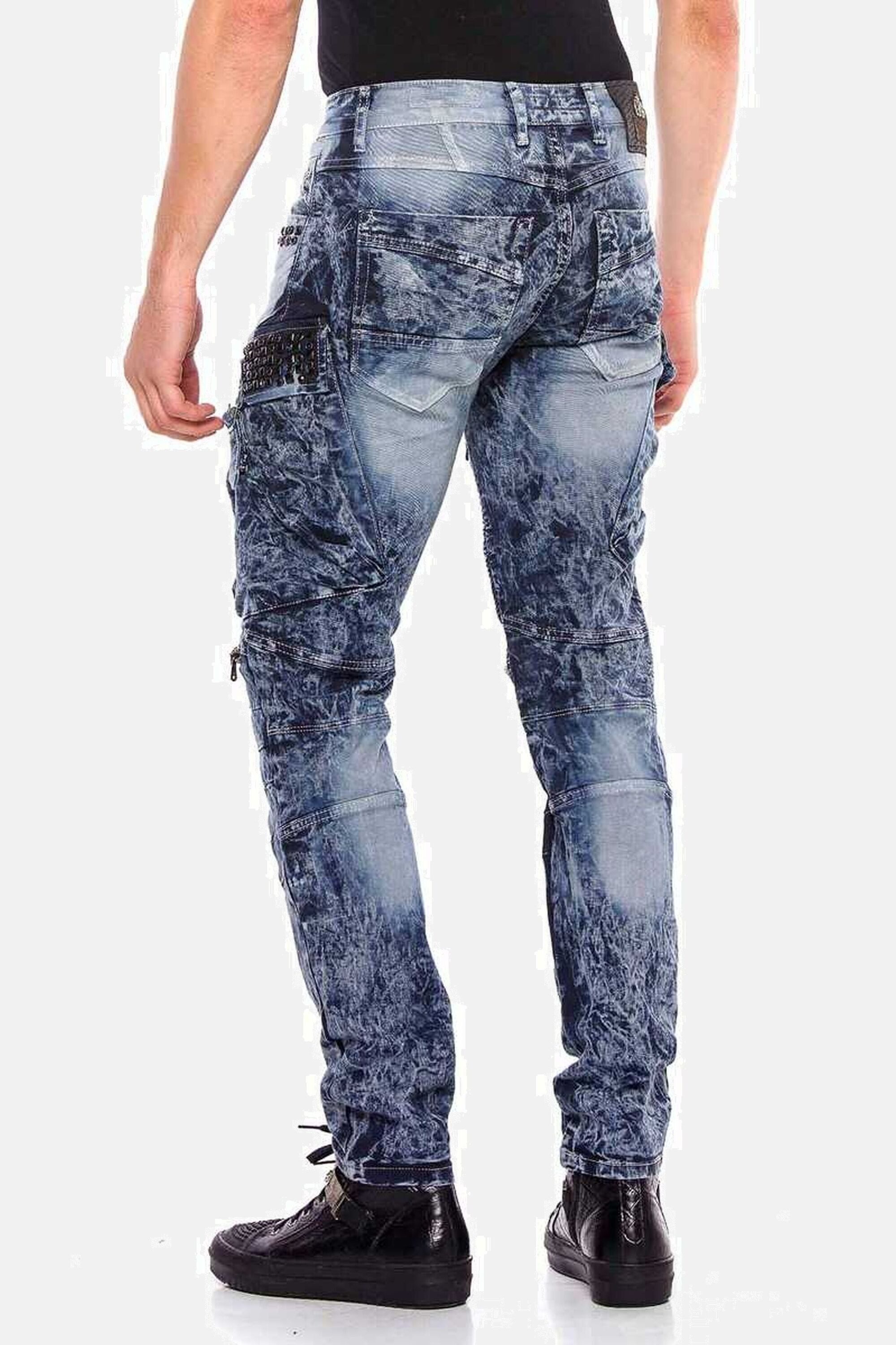 Cipo & Baxx Bikerjeans Jeans Mit Ripp-Details, CD494