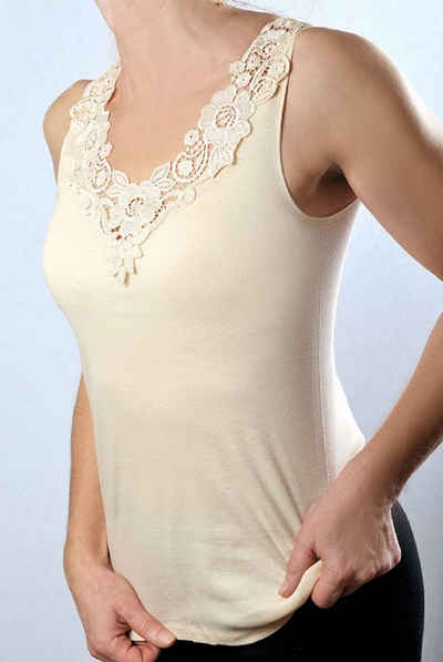 Toker Collection® Achselhemd Damen Unterhemd mit extra breiter Spitze (1 Stück, einzeln gepackt) Spitze in vielen Varianten