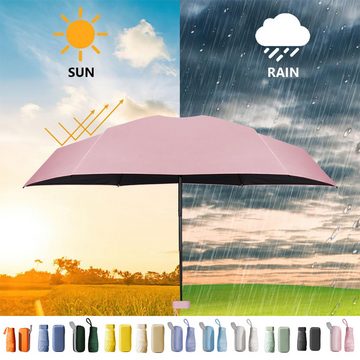 Henreal Taschenregenschirm Mini Regenschirm,6 Rippen Regenschirm Sturmfest Klein Taschenschirm