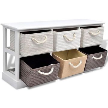 DOTMALL Sitzbank 2-in-1 Kommode mit 5 Schubladen Flurbank 95 x 28 x 47 cm(L x T x H)