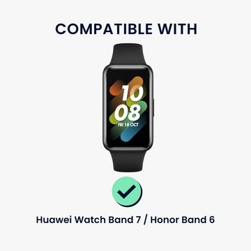 kwmobile Smartwatch-Hülle Schutzhülle für Huawei Watch Band 7 / Honor Band 6 Hülle Bumper, Silikon Rahmen mit Cat Ears - Case ohne Display Schutz