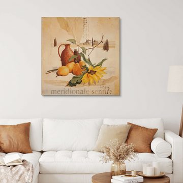 Posterlounge Holzbild Franz Heigl, Mediterrane Atmosphäre, Wohnzimmer Mediterran Malerei
