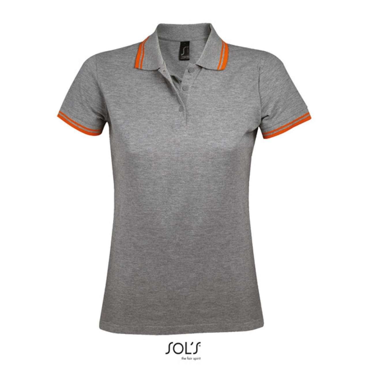 SOLS Poloshirt SOL'S Damen Polo Shirt T-Shirt Piqué Lady-Fit Poloshirt Polohemd Oberteil, kurzarm Grey/Navy