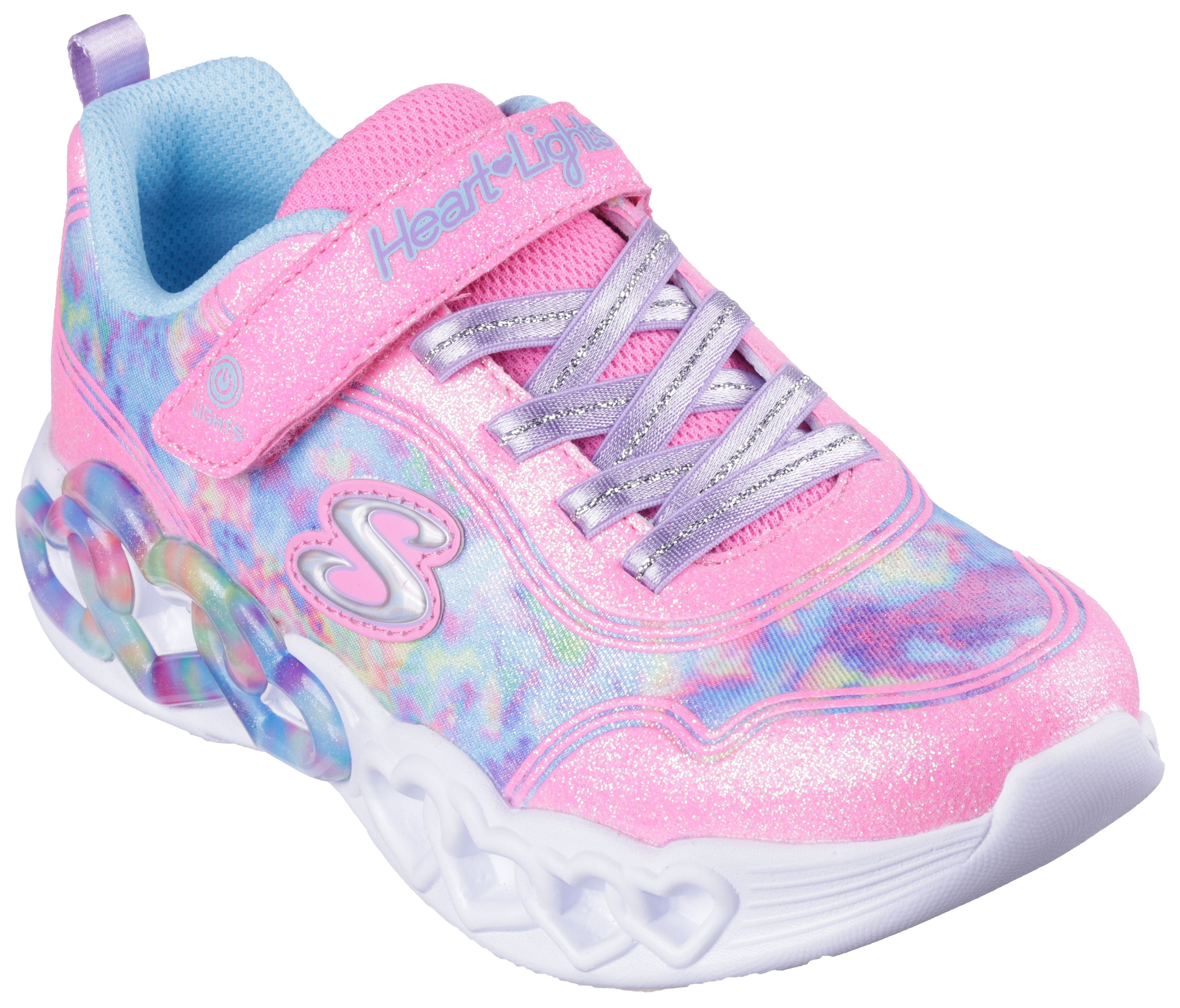 Skechers Kids INFINITE HEART LIGHTS, Blinkschuh Slip-On Sneaker mit leuchtender Laufsohle