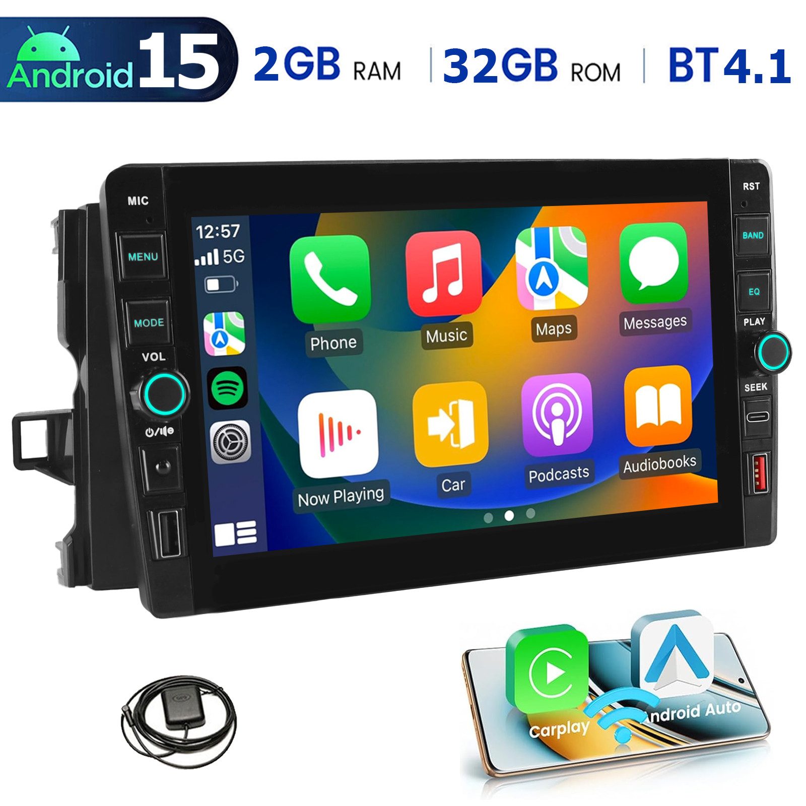 Für Toyota Auris 2006-2012 Android 15 Autoradio Carplay BT GPS NAVI FM Autoradio
