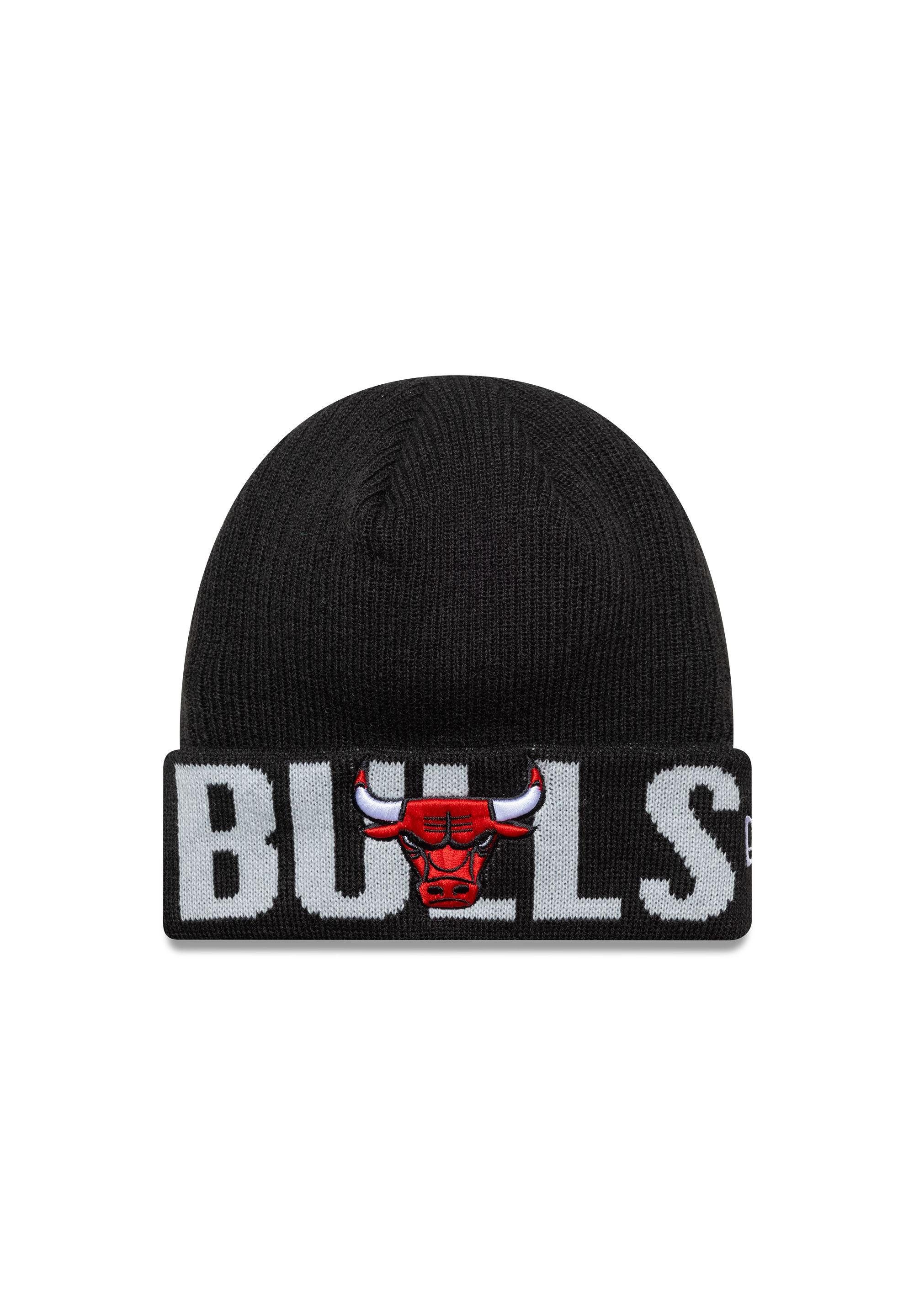 Bommelmütze Chicago Bulls Wordmark Beanie NBA New Era schwarz Mütze