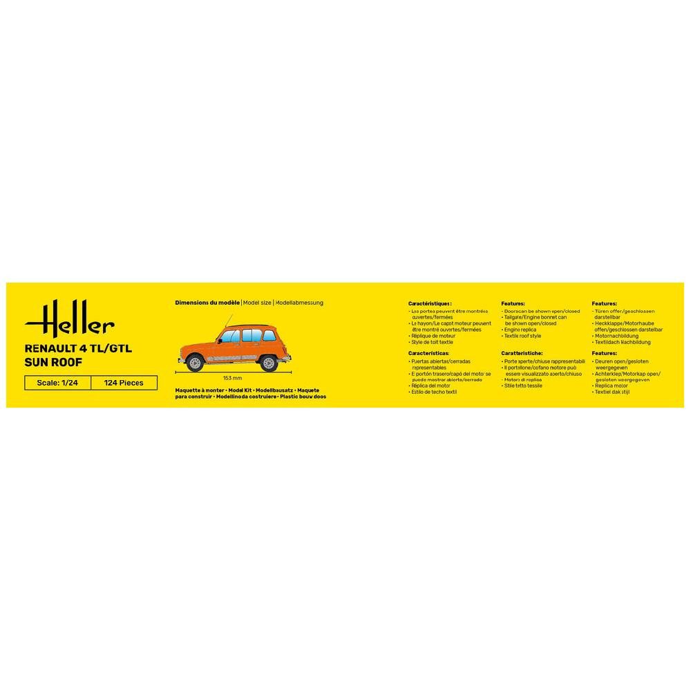 Heller Modellbausatz Renault 4 TL/GTL Sun Roof / 1:24, Maßstab 1:24