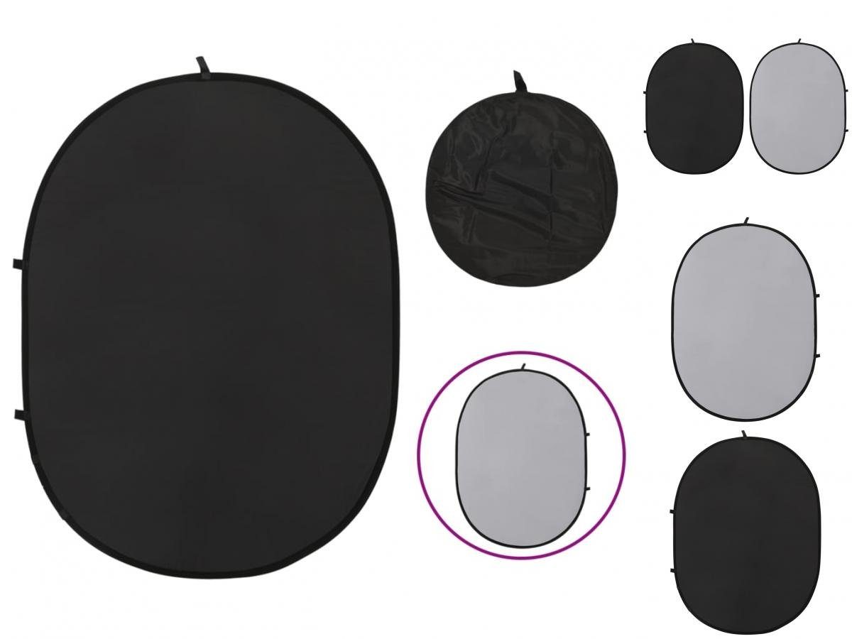 Grau Foto-Hintergrund 2-in-1 Fotohintergrund Grau cm Schwarz und Schwarz 200x150 vidaXL Oval