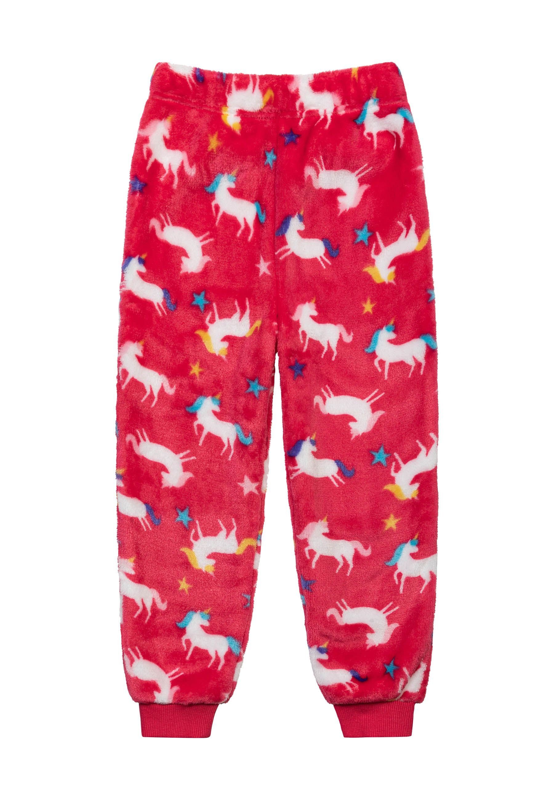 MINOTI Pyjama (1y-8y) aus Schlafanzug-Set Fleece Neonrosa kuscheligem