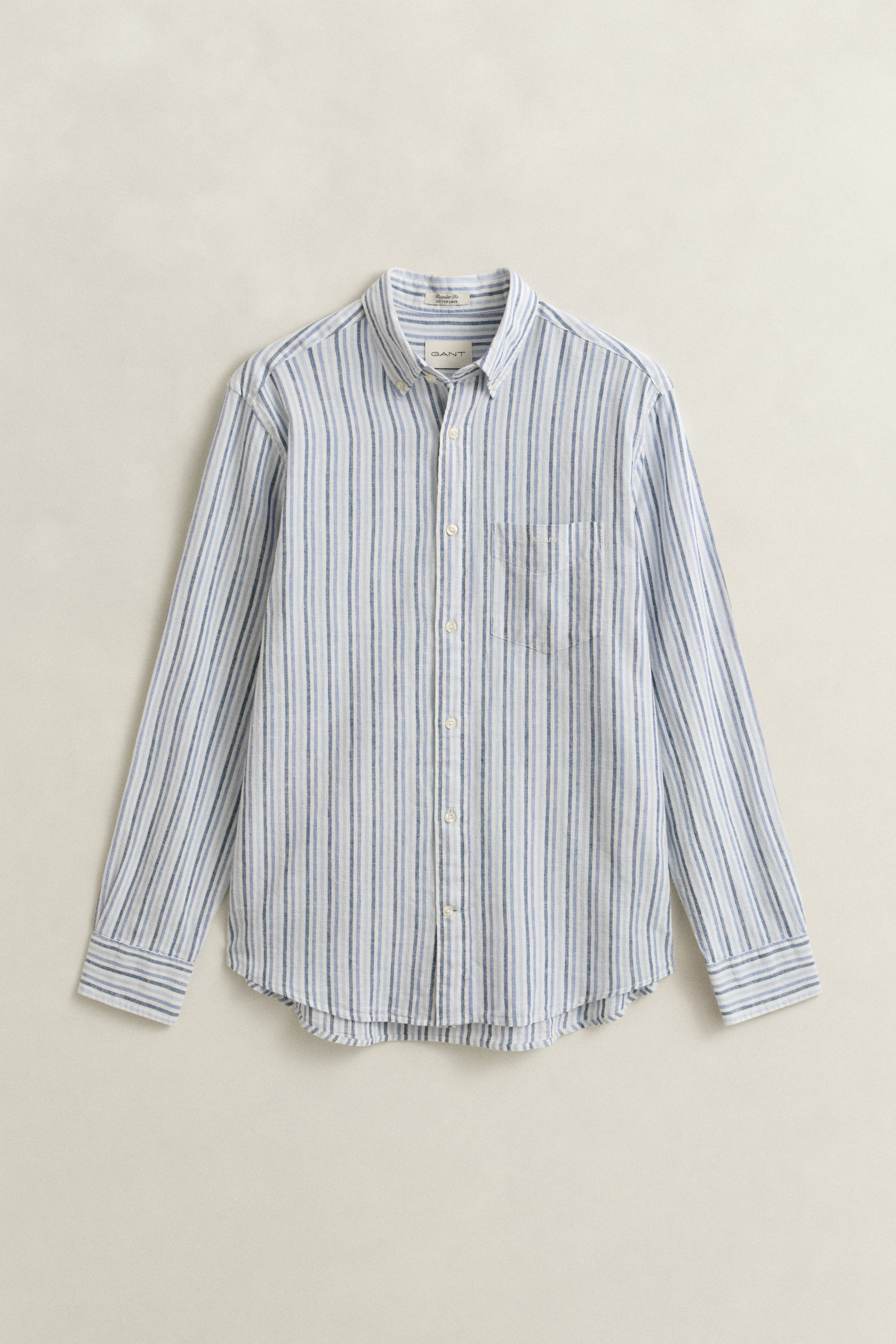 Gant Langarmhemd REGULAR COTTON LINEN STRIPE Regular fit mit Button-Down-Kragen