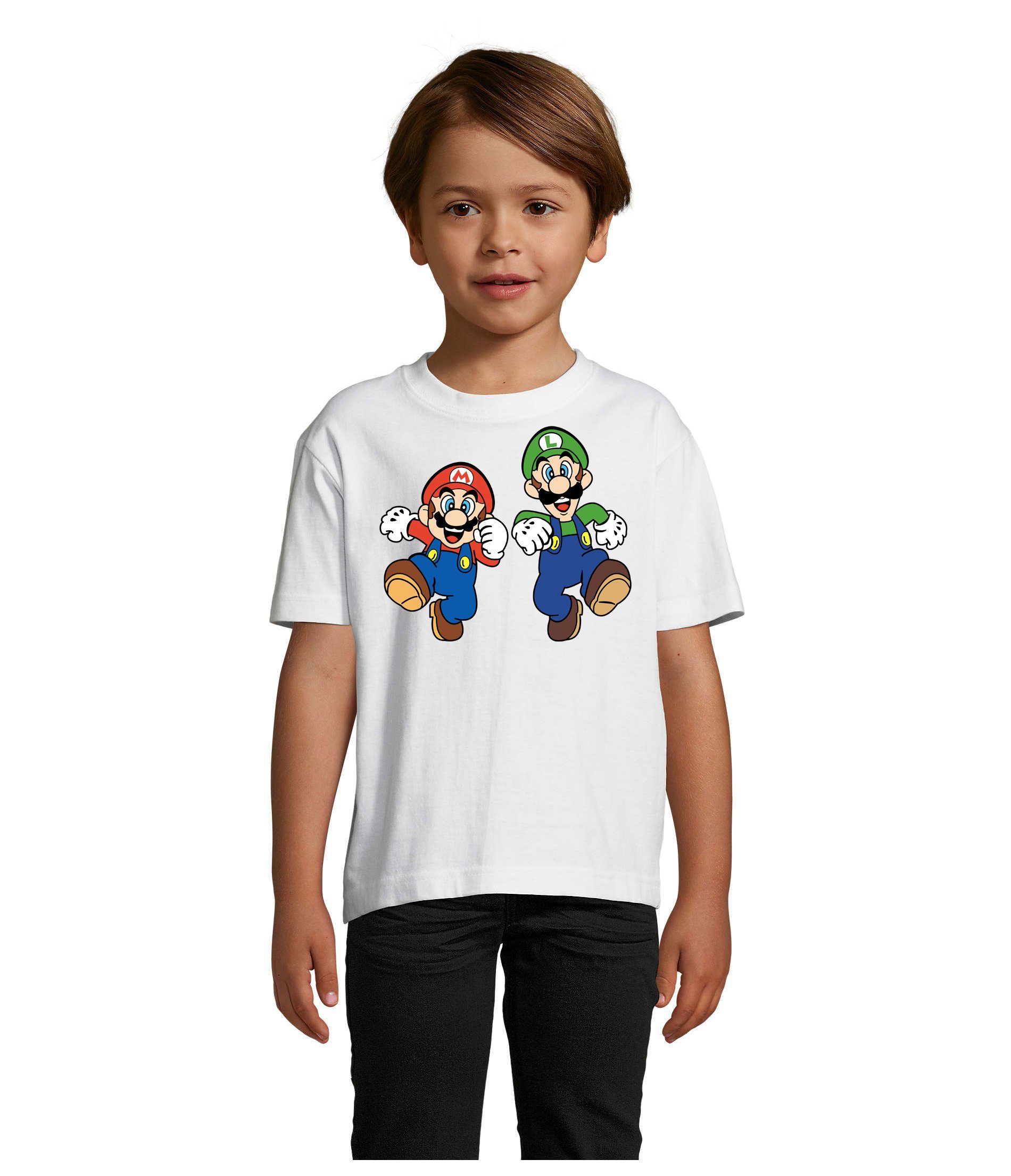 Blondie & Brownie T-Shirt Kinder Mario & Luigi Bowser Super Retro Konsole Yoshi Game Gamer