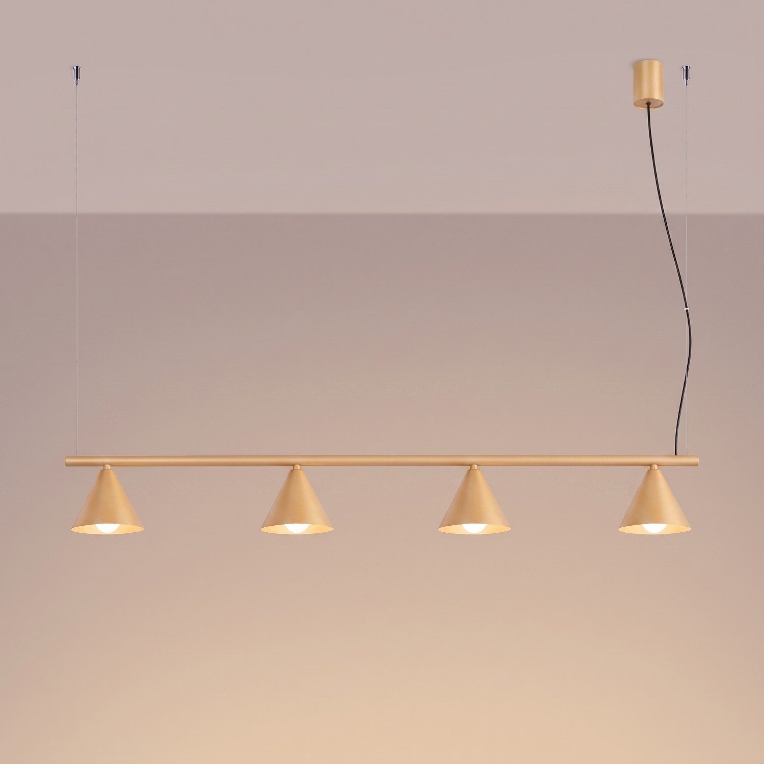 SOLLUX lighting Kronleuchter Kronleuchter NOX 4L gold, Nicht enthalten