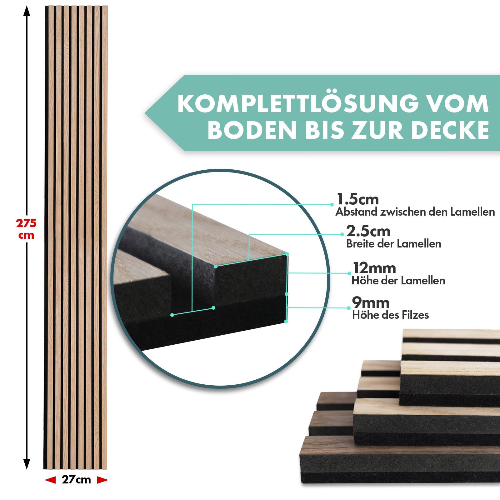 Karat Wandpaneel Akustikpaneele in Holzoptik, Angenehme günstig online kaufen