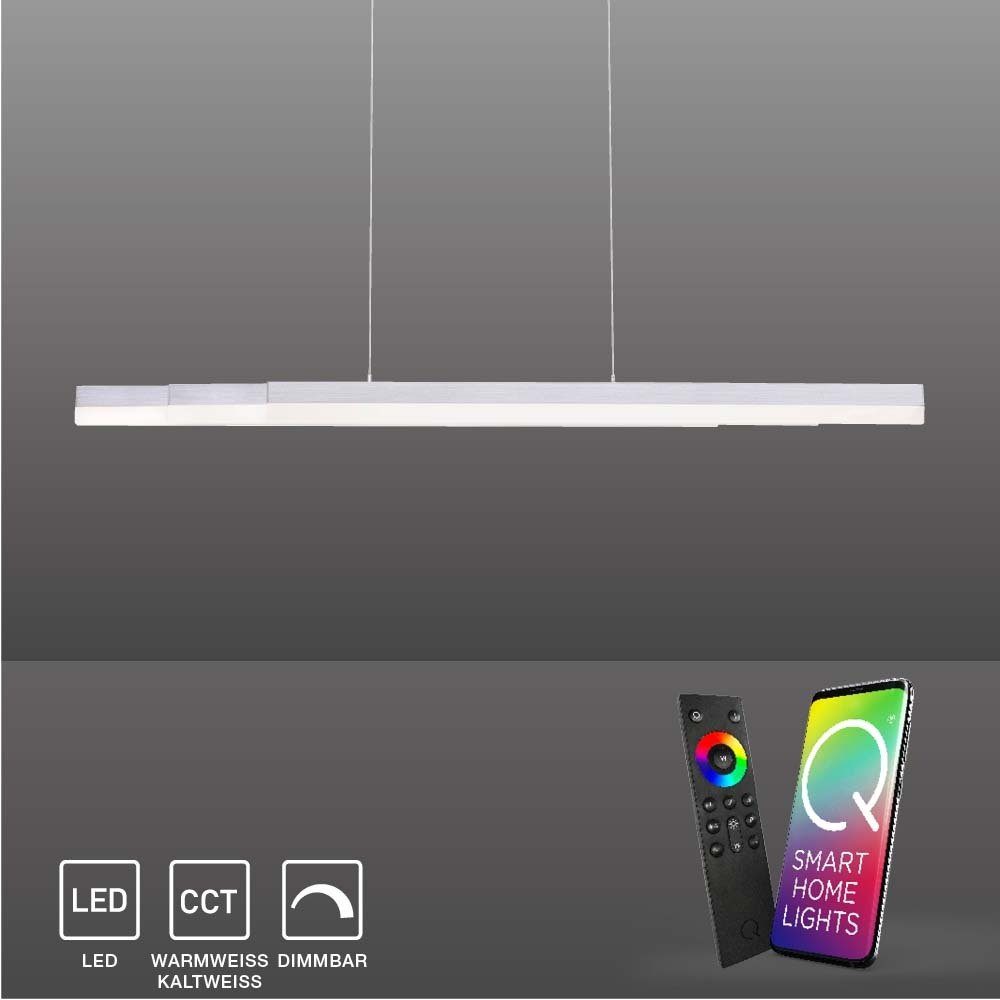 Paul Neuhaus Smarte LED-Leuchte LED Pendellampe Q-Tower Smart Home, Smart Home, RGB+W-Farbregelung, Dimmfunktion, Memoryfunktion, mit Leuchtmittel, Pendelleuchte Works with Alexa ausziehbar 120-179cm