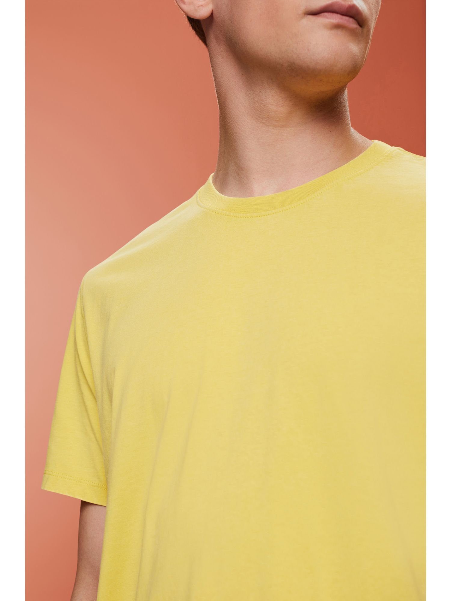 Esprit T-Shirt Jersey-T-Shirt, 100% Baumwolle DUSTY (1-tlg) YELLOW