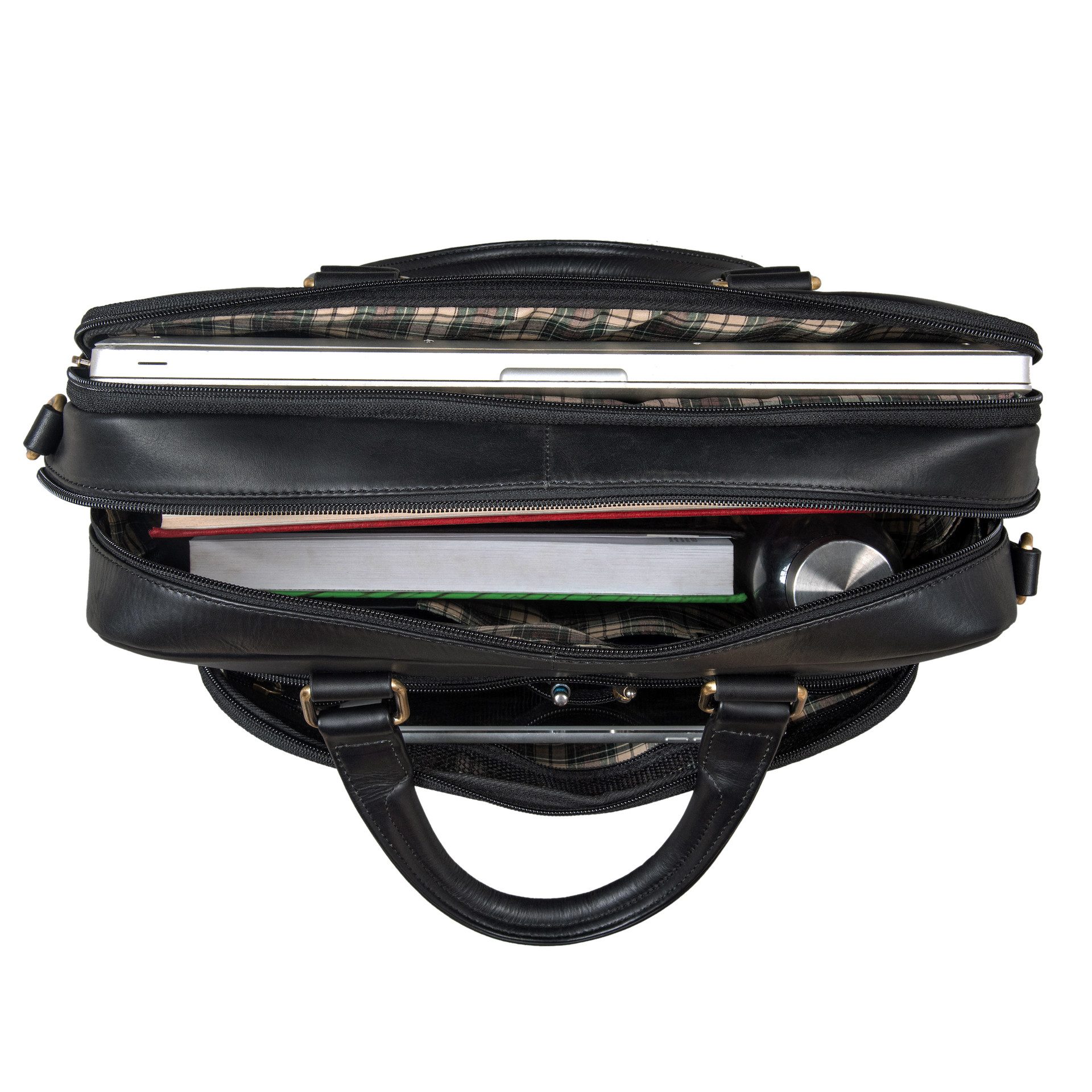 Benthill Aktentasche Echt Leder Laptoptasche Notebooktasche Aktentasche Vintage Groß Herren, Schultergurt / Umhängegurt Reißverschlussfach