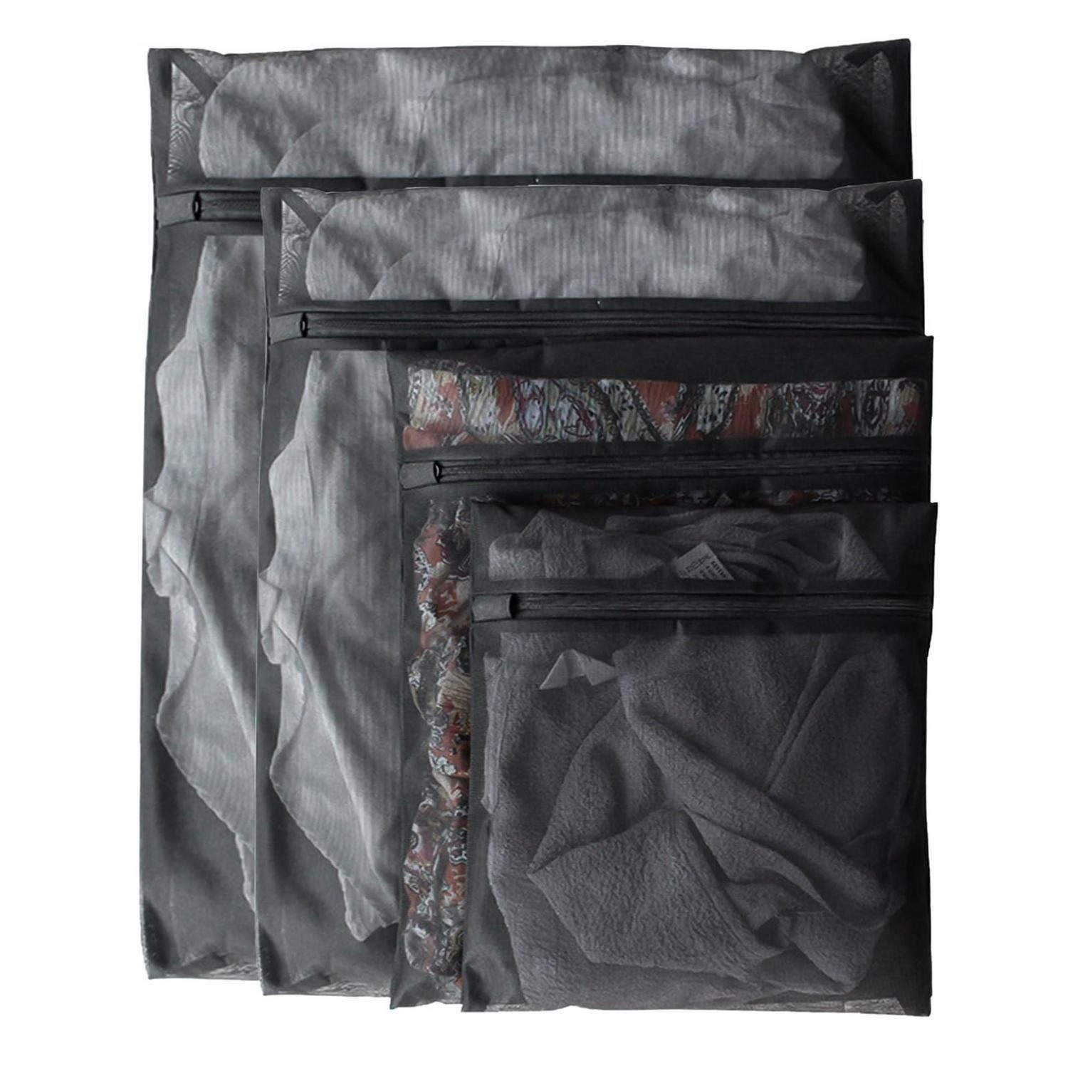 LuxusKollektion Wäschenetz Wäschebeutel Mesh Set 4-teilig mit Reißverschluss,(4-St)