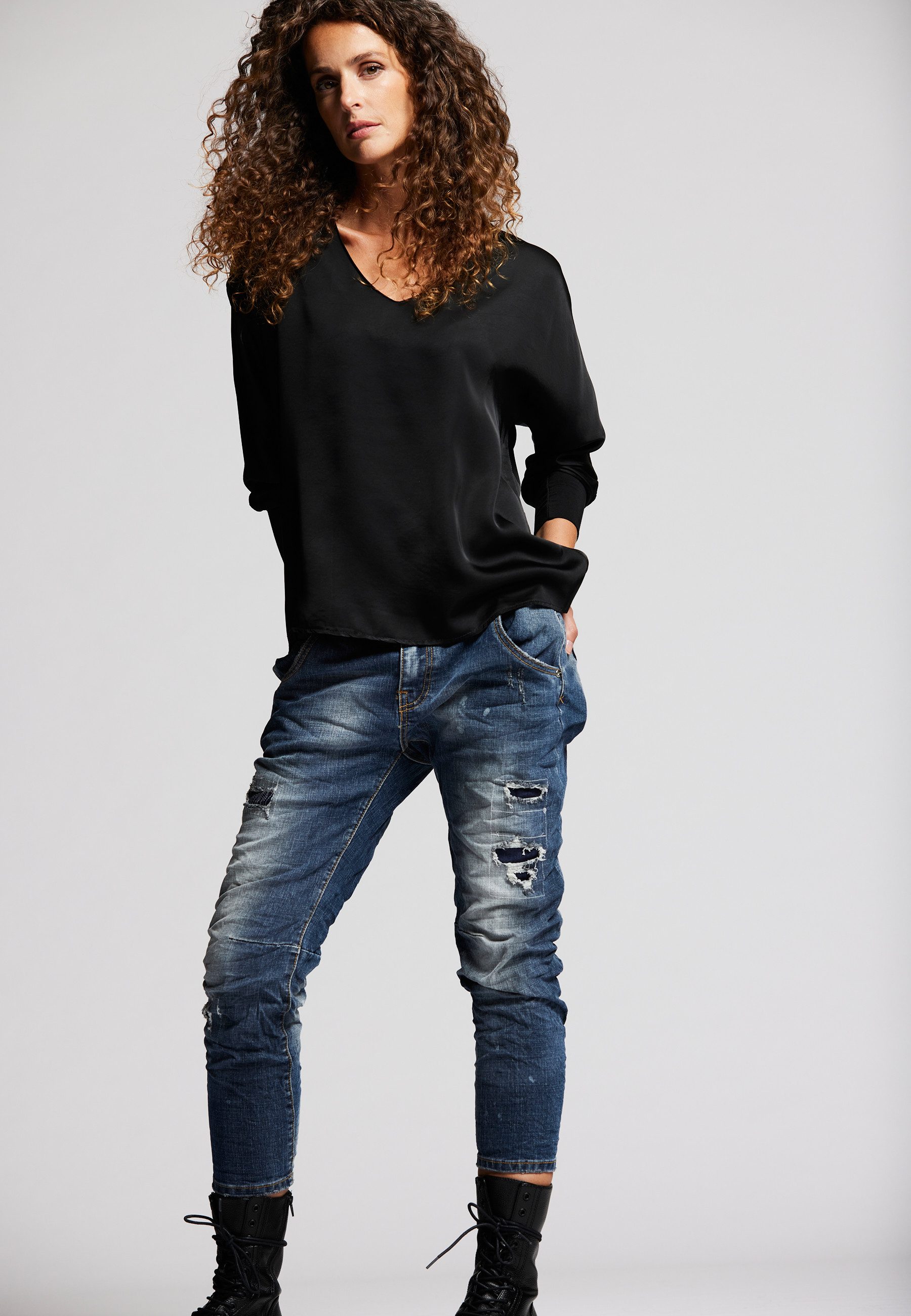 Andijamo-Fashion Schlupfbluse CHARMING Satinbluse mit dezentem Glanz günstig online kaufen