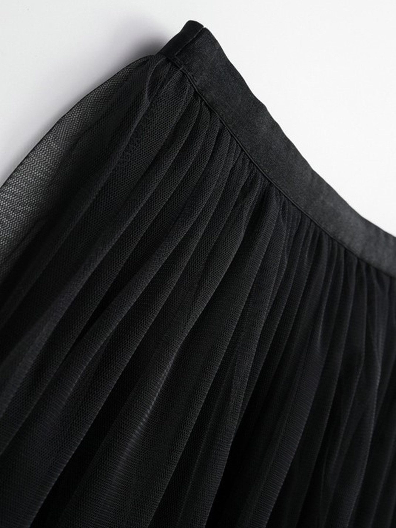 DEBAIJIA Meshrock Damen hoher Taille rock Falten Strand Maxirock