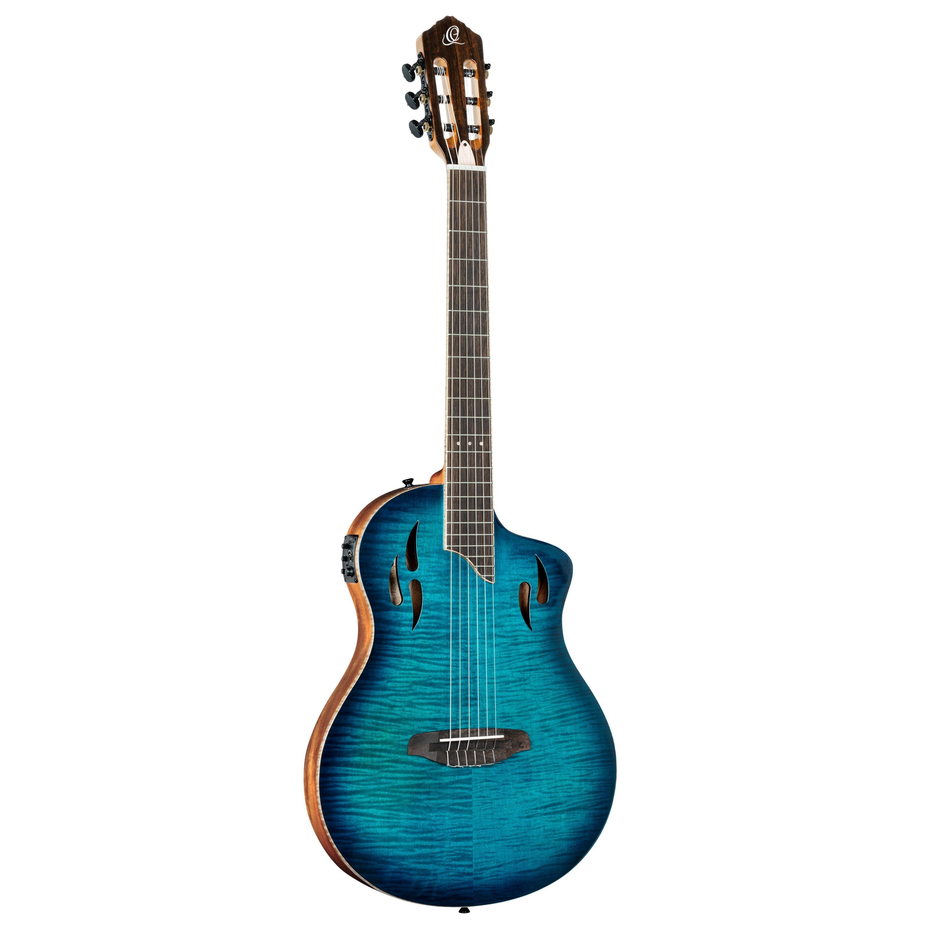 ORTEGA Guitars Konzertgitarre, Классические гитары, 4/4 Классические гитары, RTPDLX-FMA Flamed Maple Blue Tour Player - 4/4 Konzertgitarre