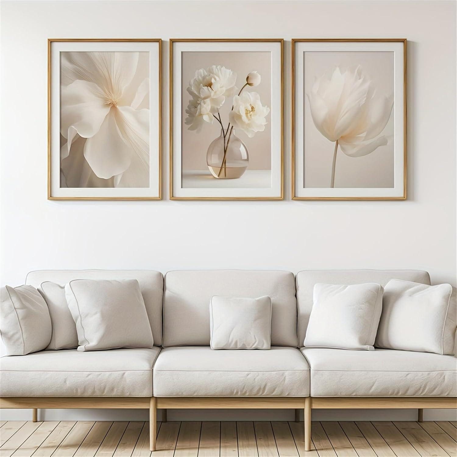 LuxusKollektion Leinwandbild Wandbilder 3teilig Boho Blume Wohnzimmer F 50x70cm, (3 St) – Bild 2 von 5
