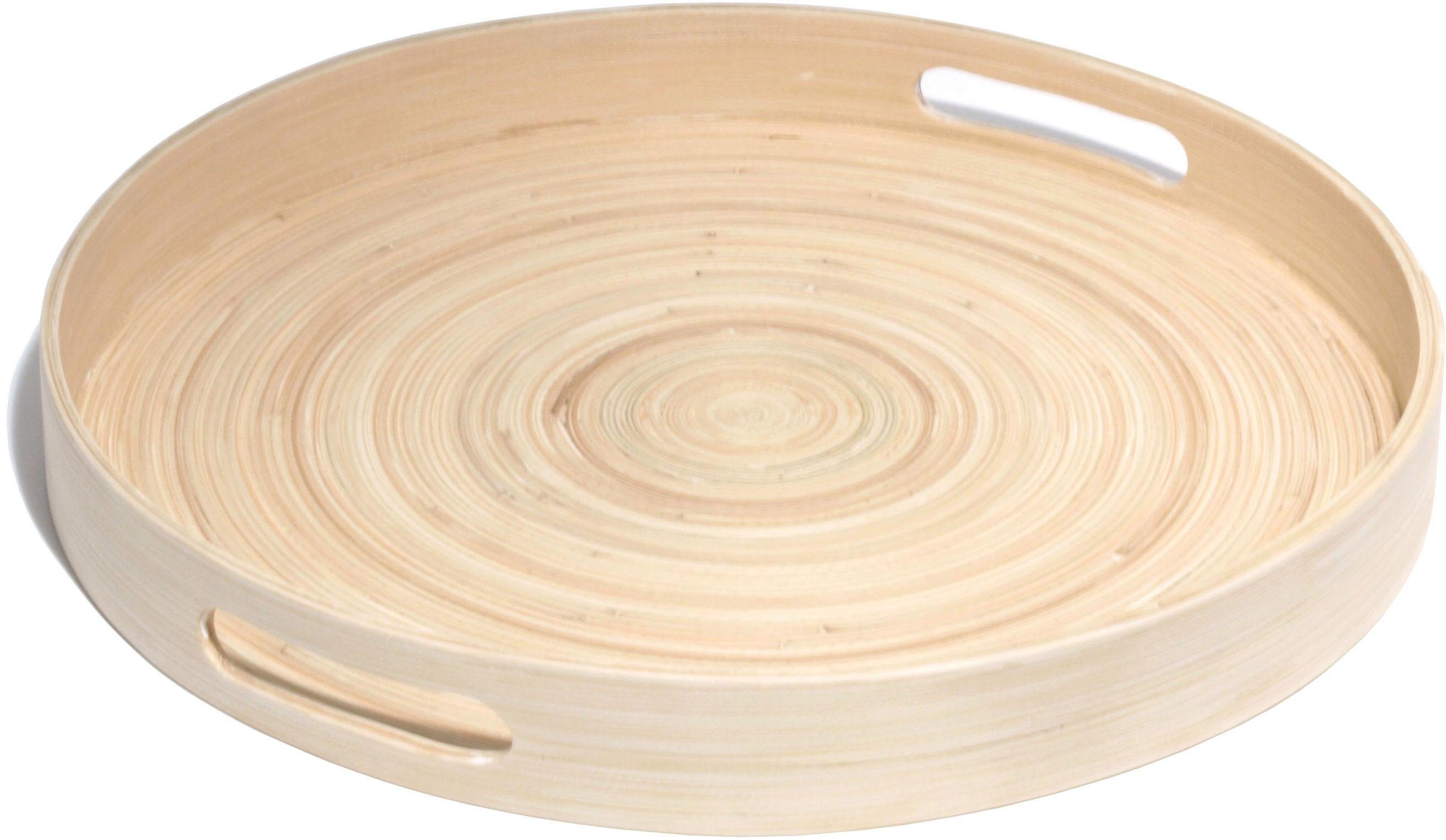 Franz Müller Flechtwaren Tablett, rund, Ø 35 cm, »Bamboo« online kaufen