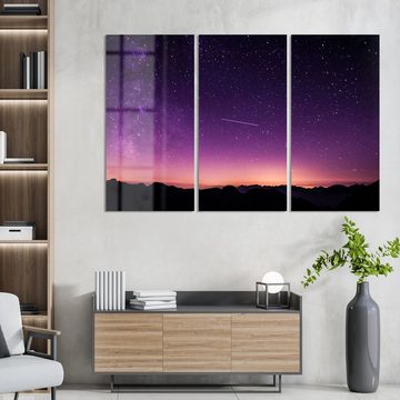 DEQORI Glasbild 'Purpurroter Nachthimmel', 'Purpurroter Nachthimmel', Glas Wandbild Bild schwebend modern