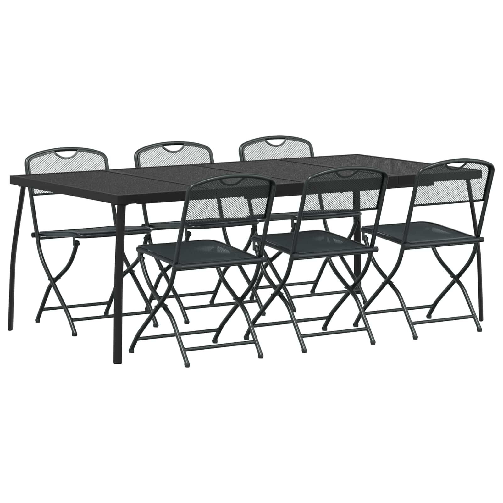 Gartenlounge-Set Gartenmöbel Set 7 pcs Anthrazit Eisen und Stahl