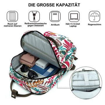 TAN.TOMI Schulrucksack Schulrucksäcke Damen Herren Tagesrucksack mit laptopfach, wasserdichte Mitgeliefert wird ein kleiner Teddybär-Anhänger