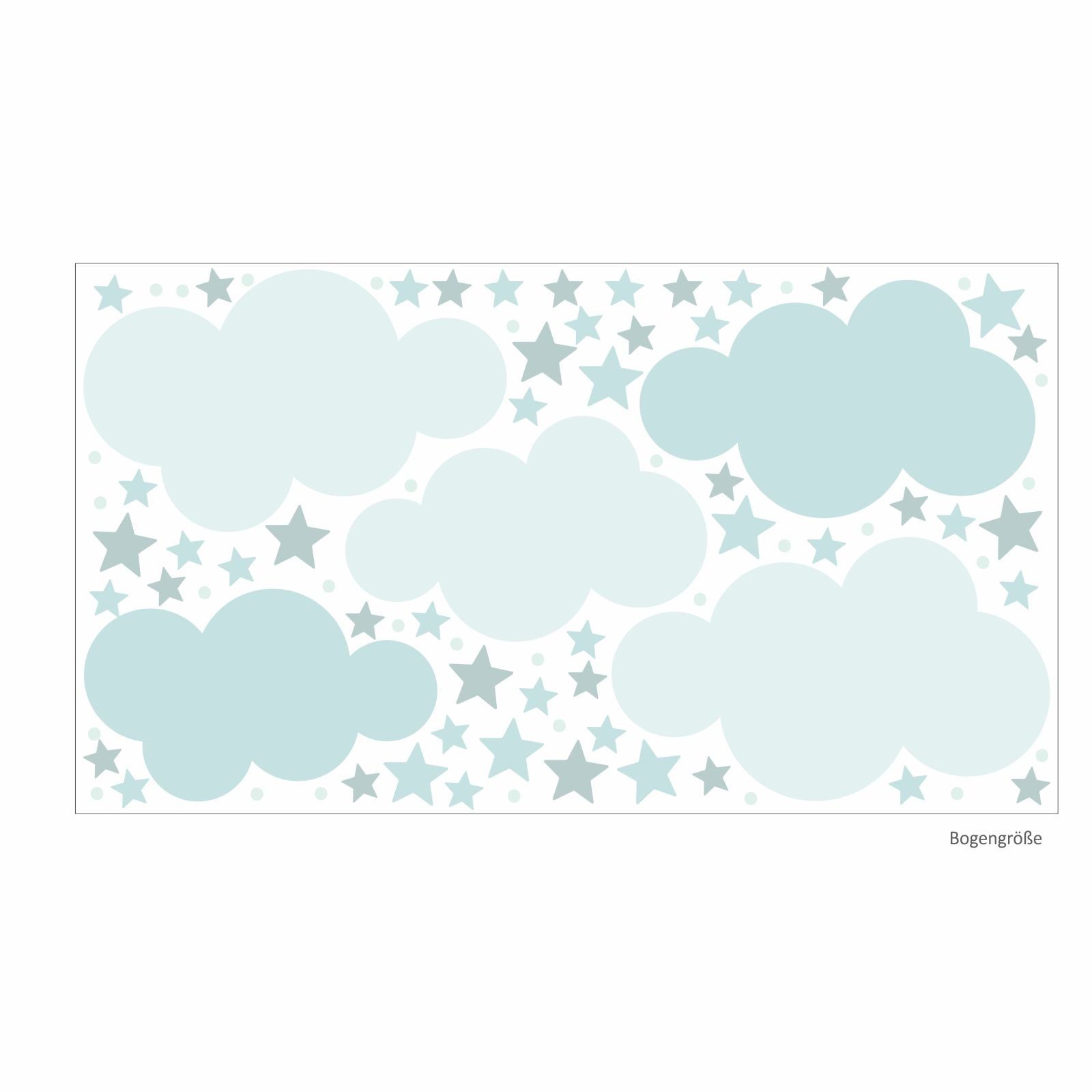 nikima Wandtattoo 138 Wolken, Sterne und Punkte Set blau (PVC-Folie), 87 St günstig online kaufen