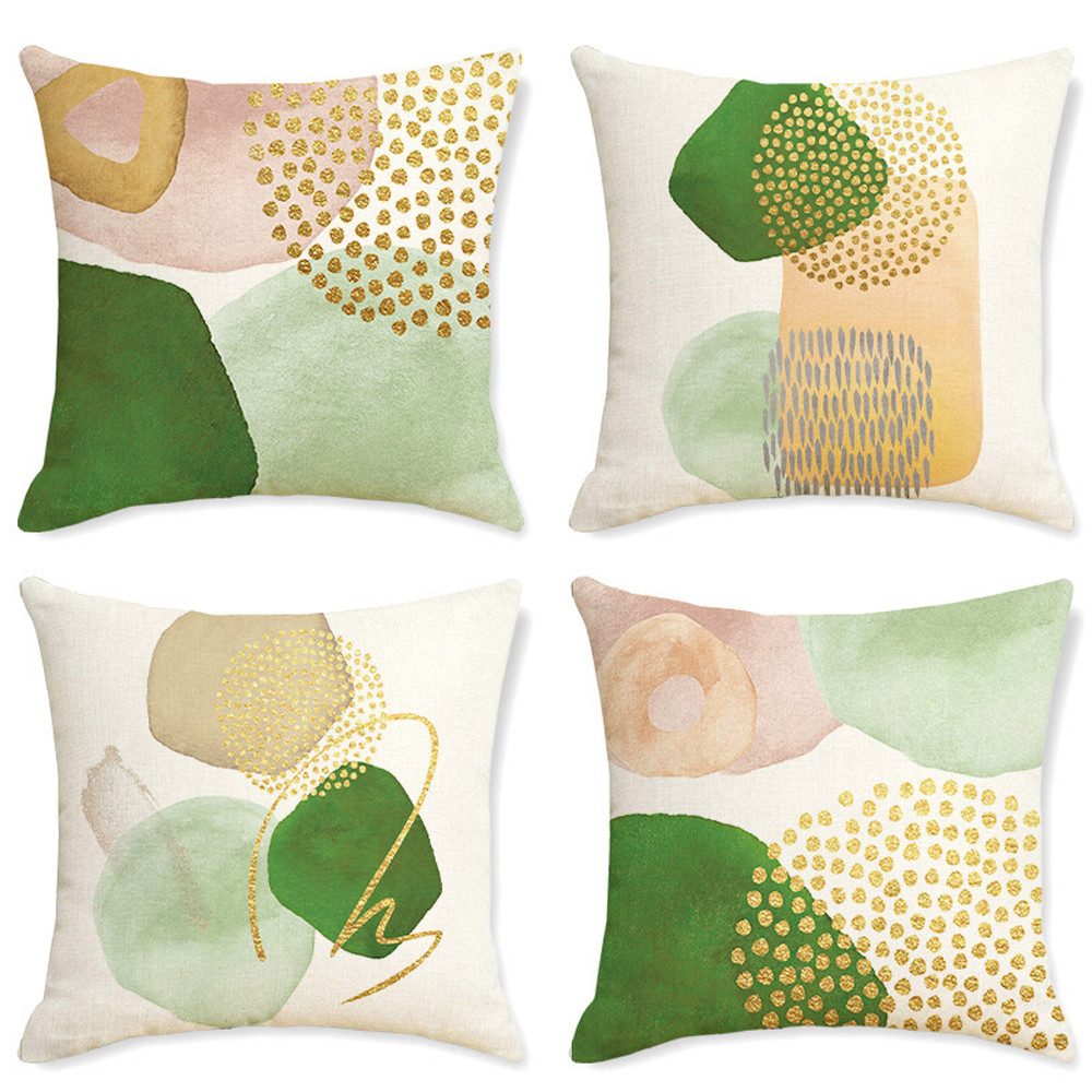Diwzbyn Kissenbezüge 4er Set Kunst Outdoor Kissenbezug 45x45cm Dekokissen Gartenkissen, (4 Stück), ästhetische Deko für Couch und Wohnraum