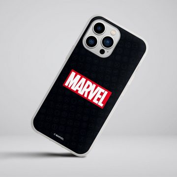 DeinDesign Handyhülle Marvel Comic Logo Marvel Logo Black Red, Apple iPhone 13 Pro Silikon Hülle Bumper Case Handy Schutzhülle