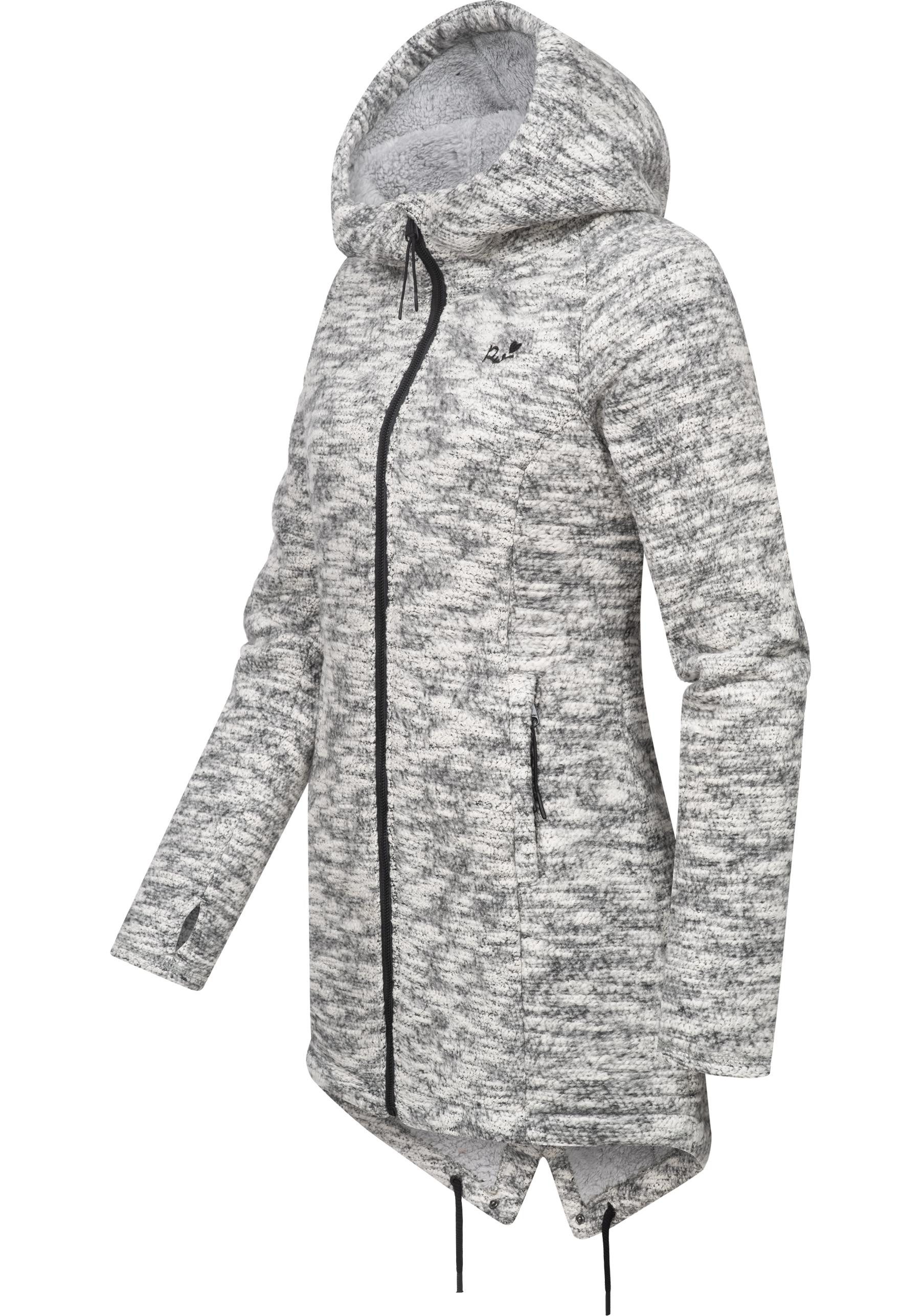 Ragwear Kapuzenstrickjacke Wingi Melange Sportliche Kapuzenjacke mit Teddy-Kunstfell – Bild 2 von 5