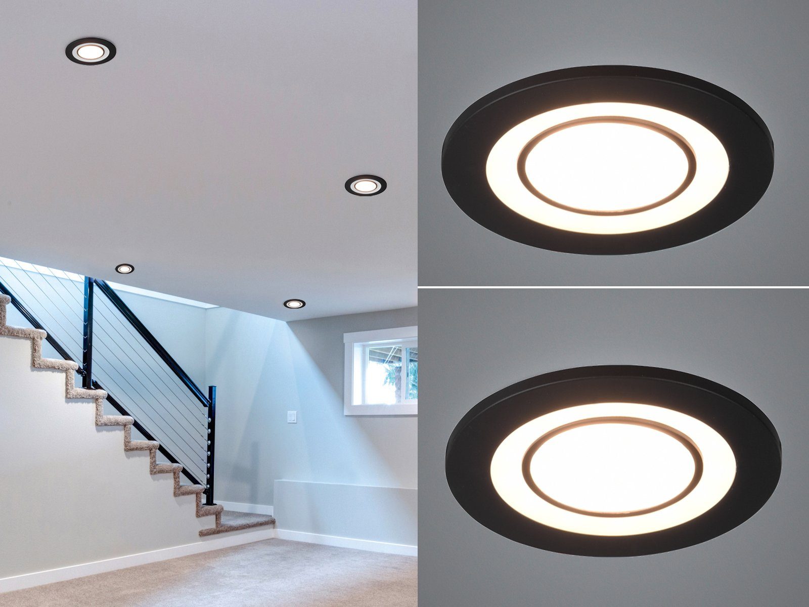 3x LED Einbau Decken Lampen DIMMBAR Tages-Licht ALU Spot Leuchten FERNBEDIENUNG 