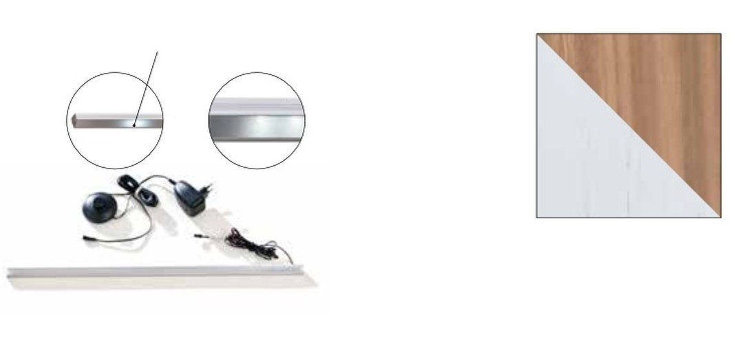 JVmoebel Bücherregal Multifunktionales Standregal in Weiß mit LED-Beleuchtung und Stauraum, Made in Europa