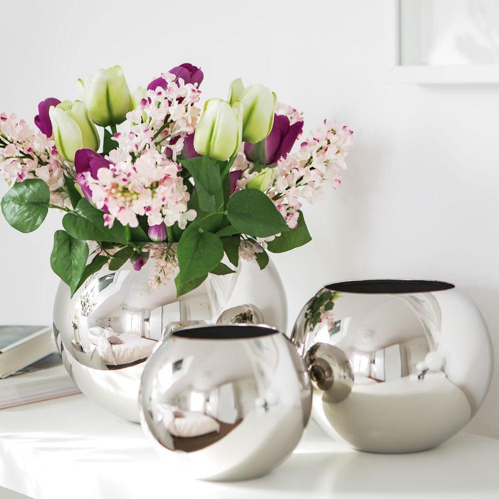 Fink Dekovase Vase Moon Hammerschlag Silber (20cm)