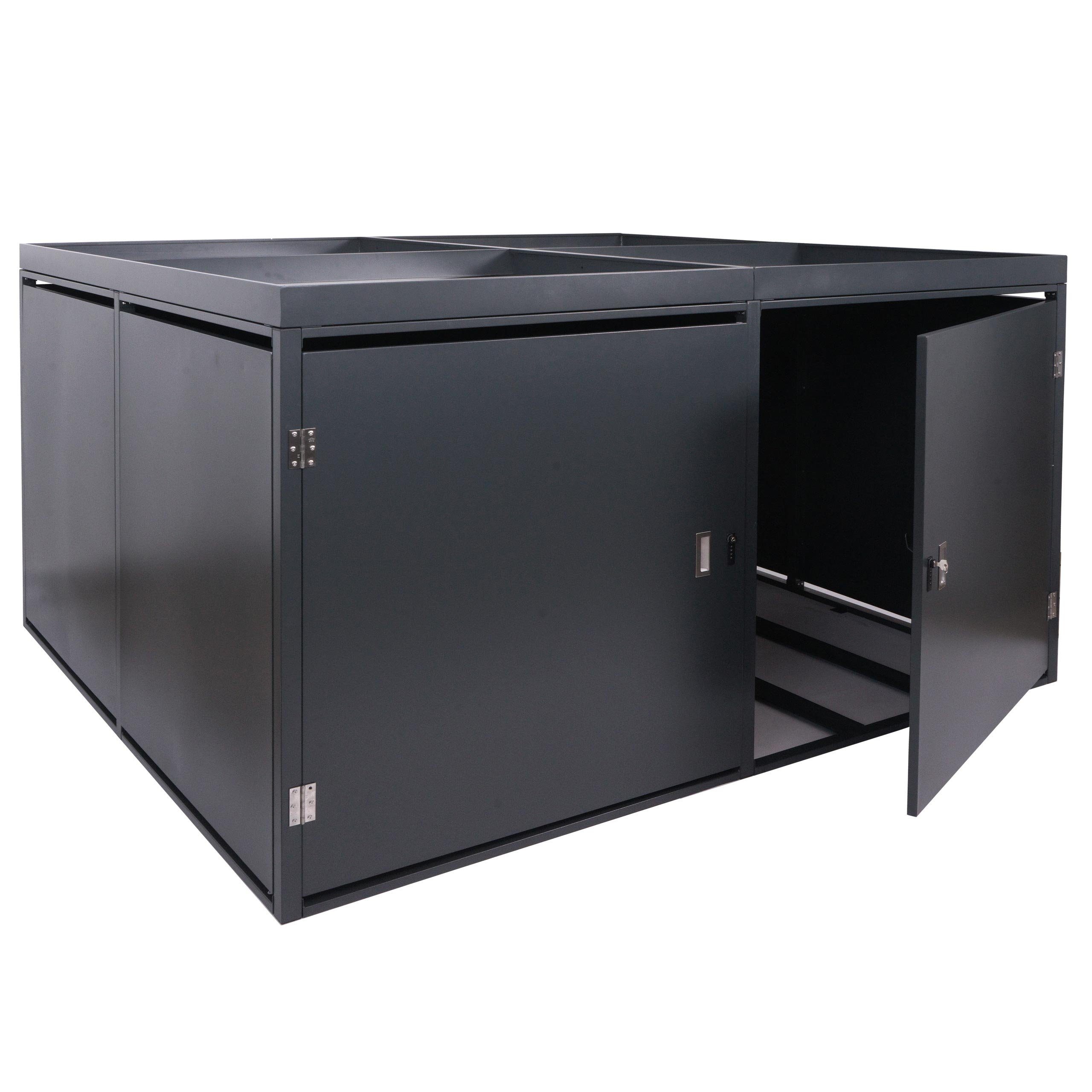 MCW Fahrradbox MCW-L56b-4 (1 St), Inkl. Schlüssel für Türschloss, Schloss zusätzlich mit pin lock