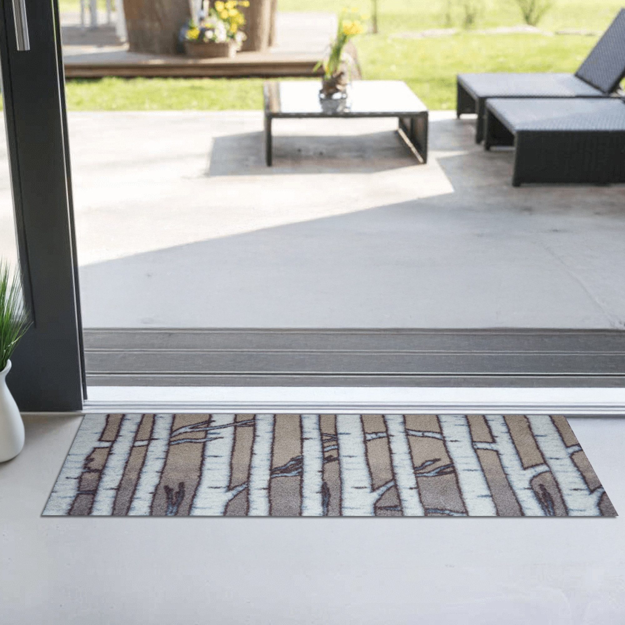 akzente Fußmatte Feel Birch Wood, Rechteckig, Höhe: 6 mm, 35x100 cm, Polyes günstig online kaufen