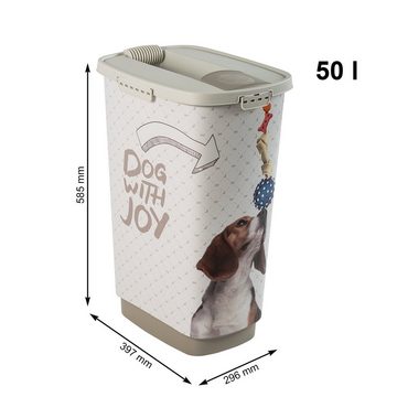 ROTHO Futterbehälter MyPet Cody Tierfutterbehälter 50l mit Deckel und Schütte für praktisches Dosieren, Kunststoff (PP) BPA-frei