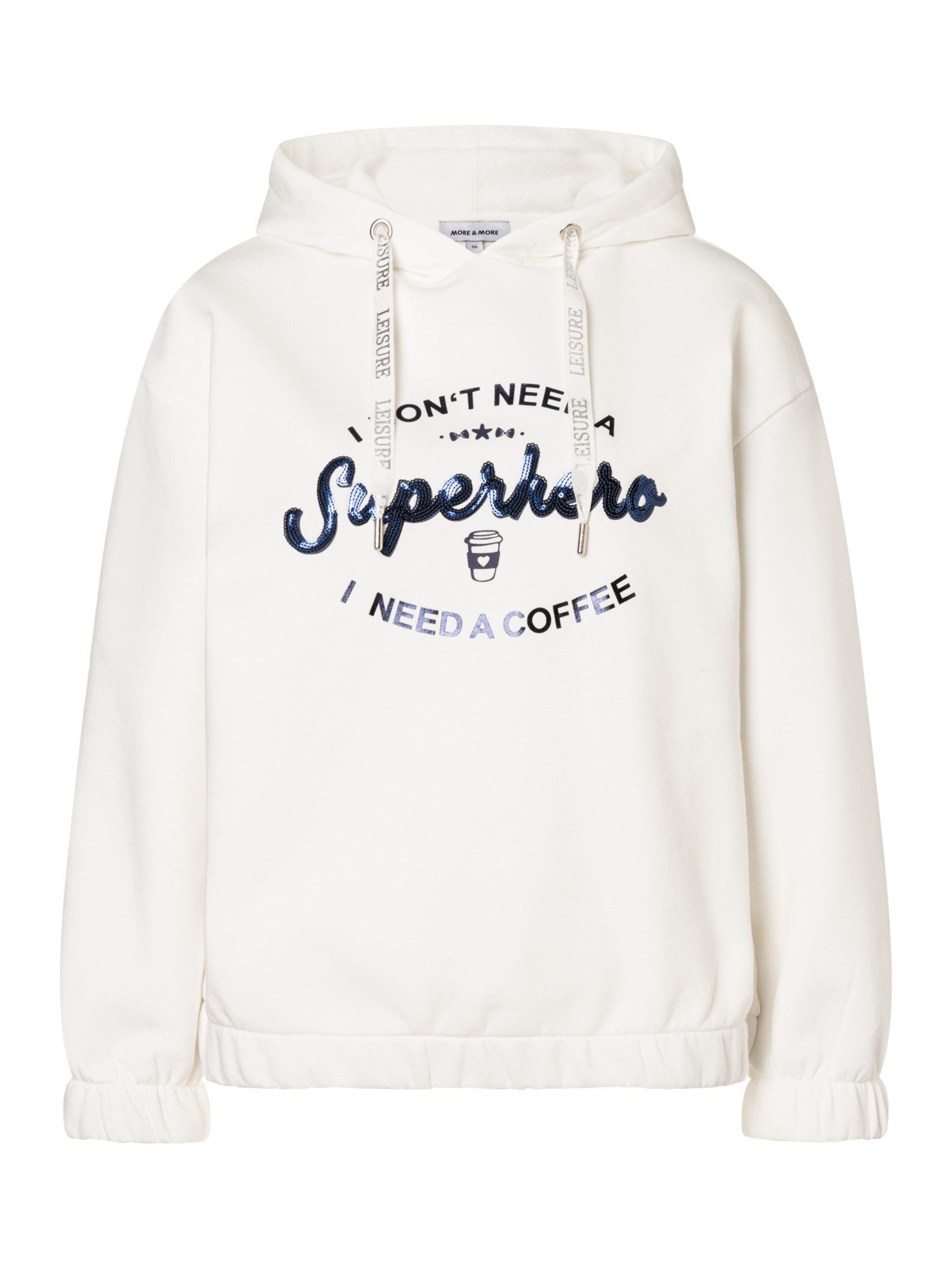 MORE&MORE Sweatshirt softes Sweatshirt, Paillettenschrift