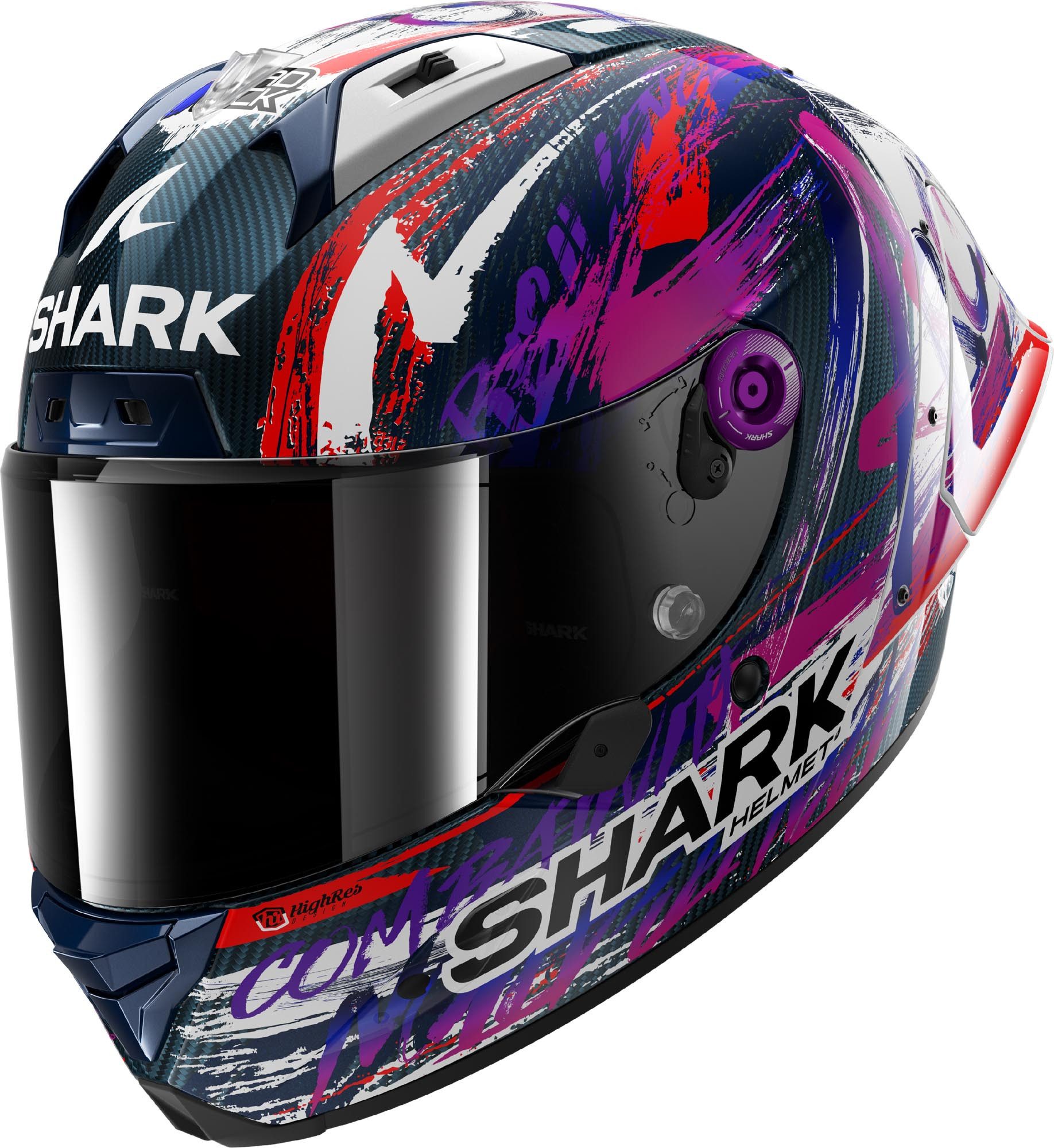 Shark Motorradhelm Aeron GP FIM Replica Zarco Signature 2025 Helm, antifog beschichtet,Notfallsystem-Polsterung (EQRS),geeignet für