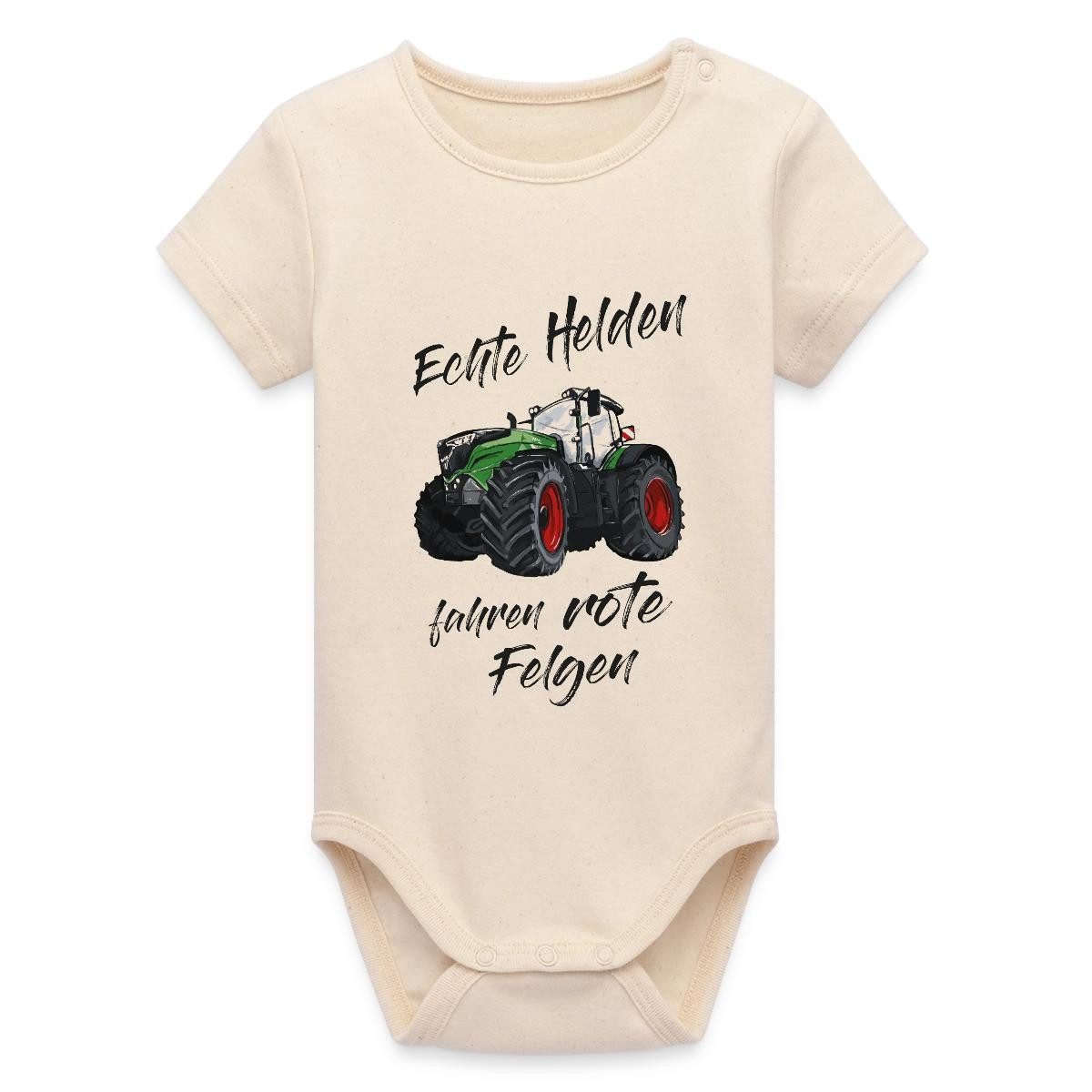Spreadshirt Kurzarmbody Echte Helden Fahren Rote Felgen Bio Kurzarm Baby Body (1-tlg)