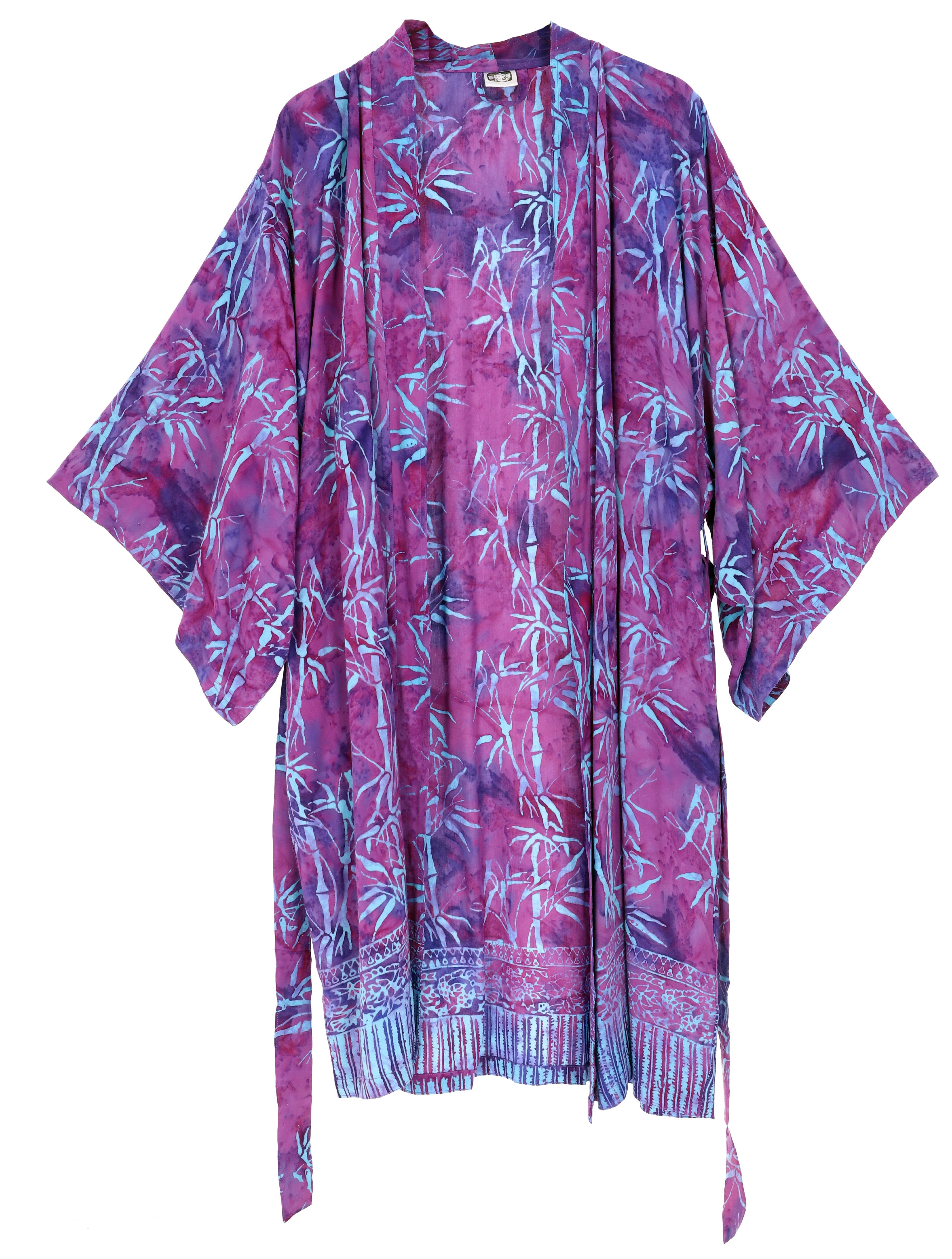 Guru-Shop Kimono Sommer Kimono, balinesischer Kimono mit.., alternative Bekleidung