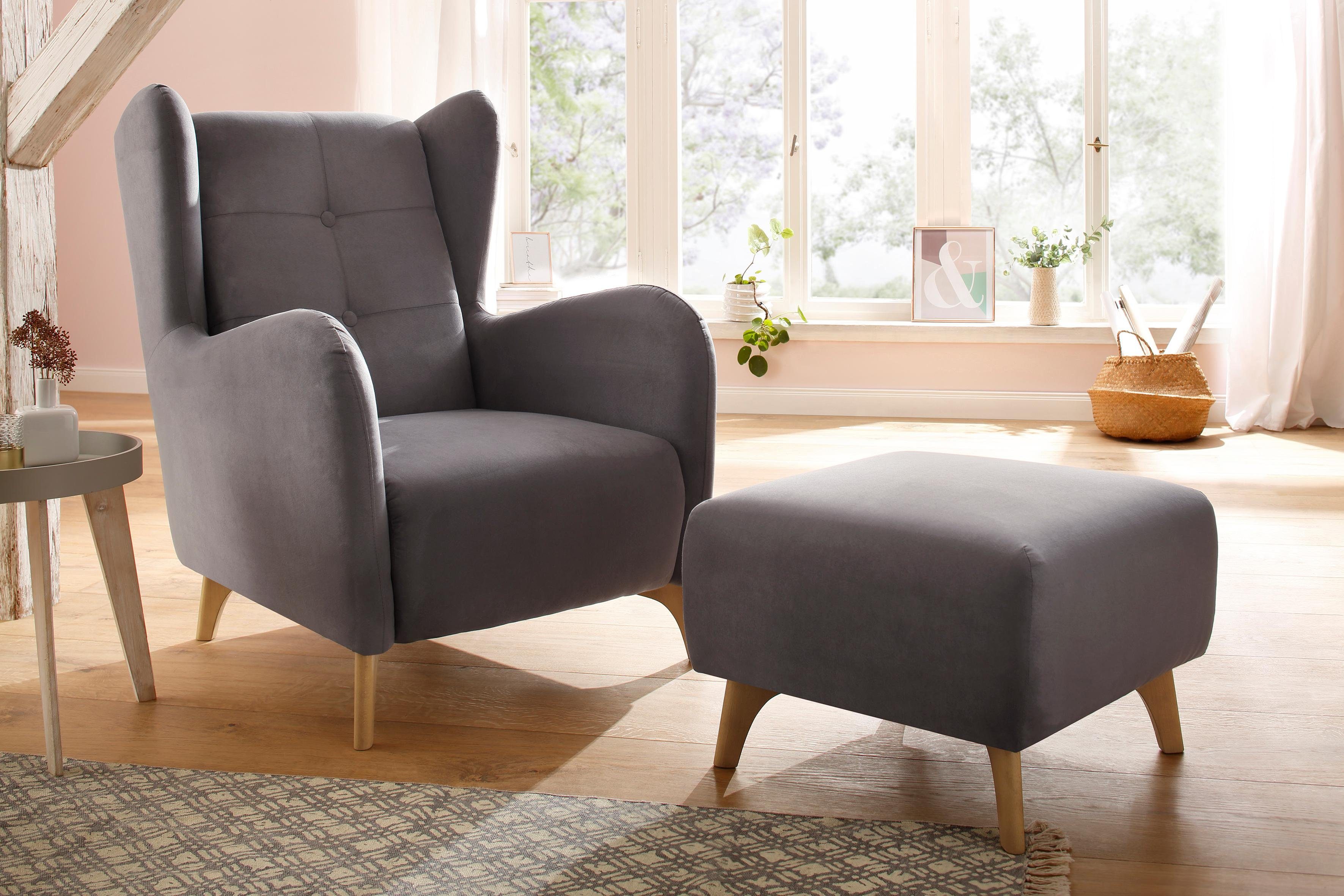 Home affaire »Stadil« Sessel, wahlweise mit und ohne Hocker - Home affaire
